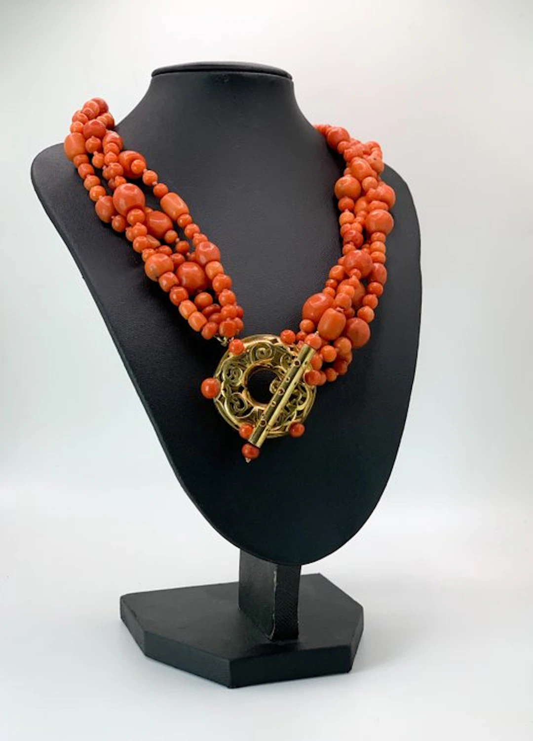 Necklace - 18 kt. Yellow gold Coral - Coral - Sciacca coral