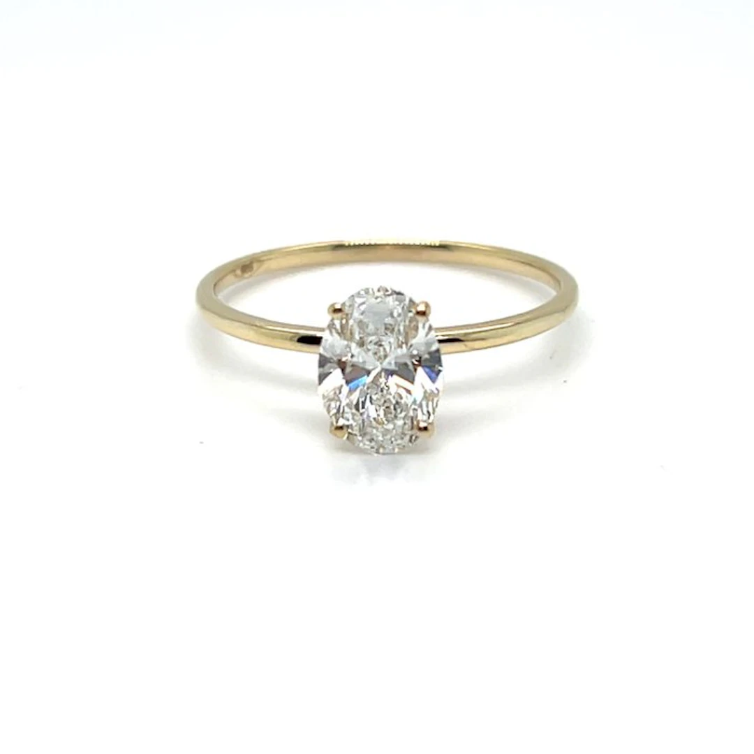 No reserve price - Ring - 14 kt. Yellow gold - 1.09ct. tw. Diamond (Lab-grown)