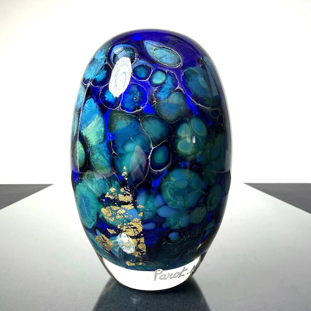 Maxence Parot - Vase - Unique vase in colors and gold - Glass