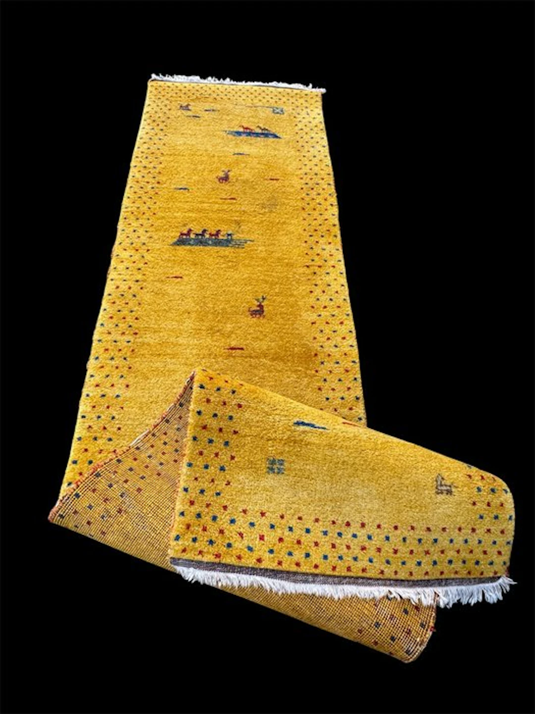 Runner - 308 cm - 80 cm - Handmade vintage runner