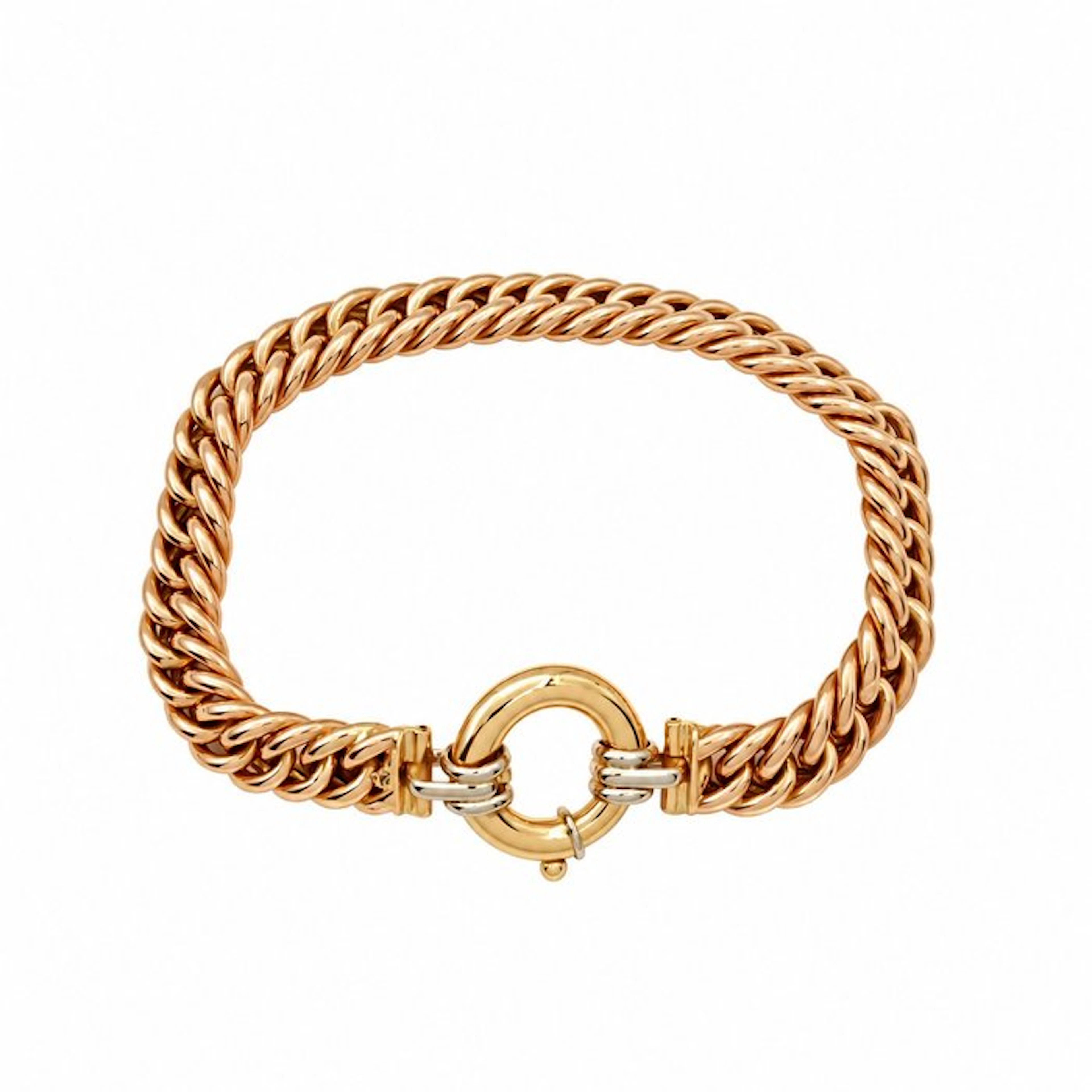 Bracelet - 18 kt. Yellow gold, White gold - Handmade - Made in Italy