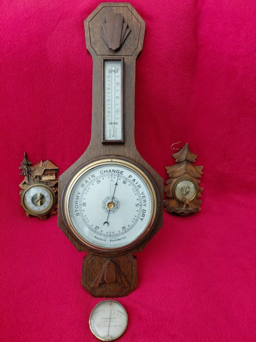 Barometer (4) - Wood - Barometer and Hygrometer