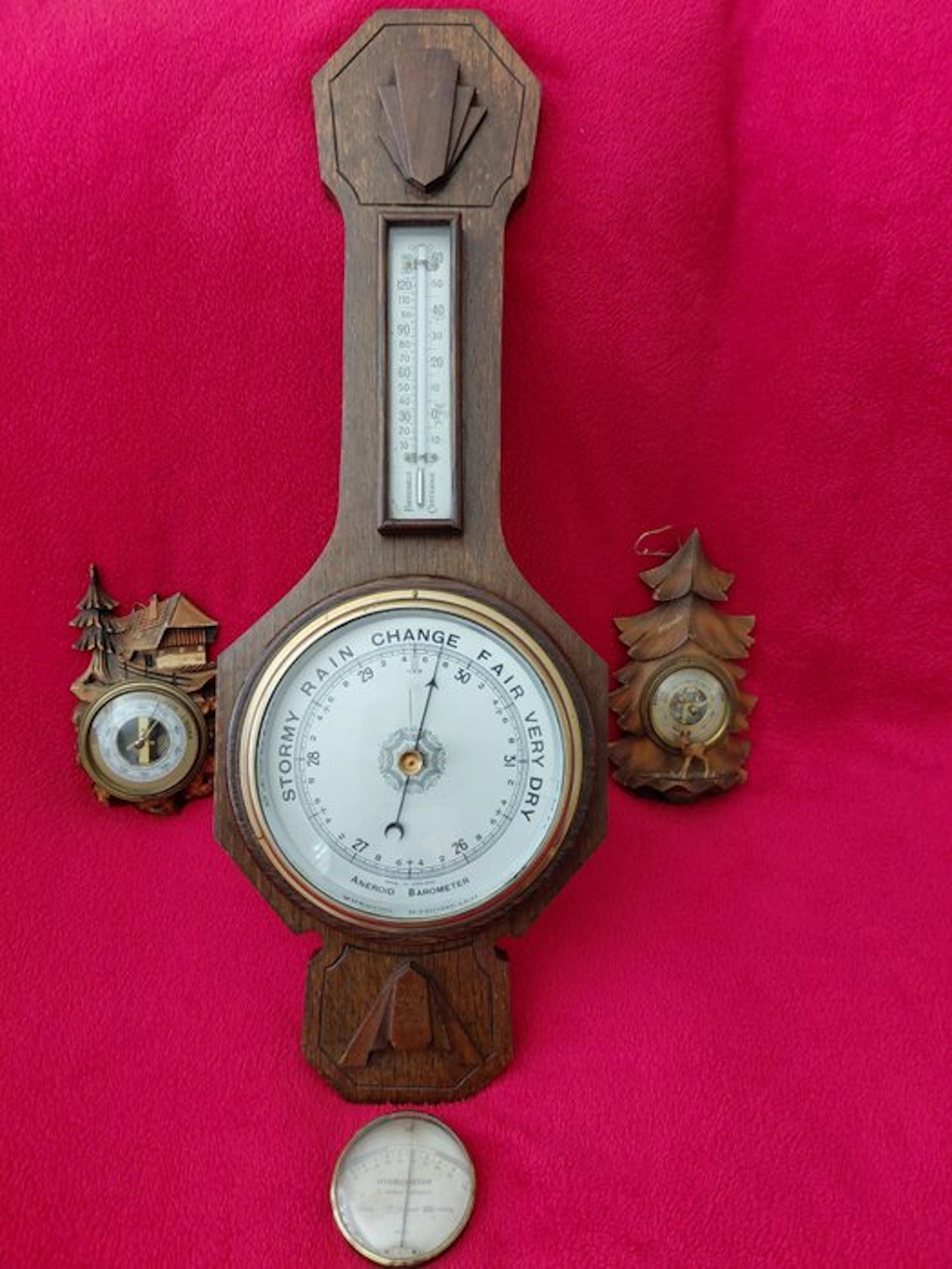 Barometer (4) - Wood - Barometer and Hygrometer