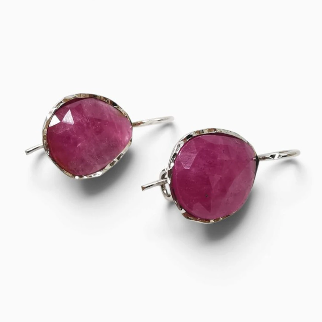 Sterling Silver 925 - Earrings - corundum gems