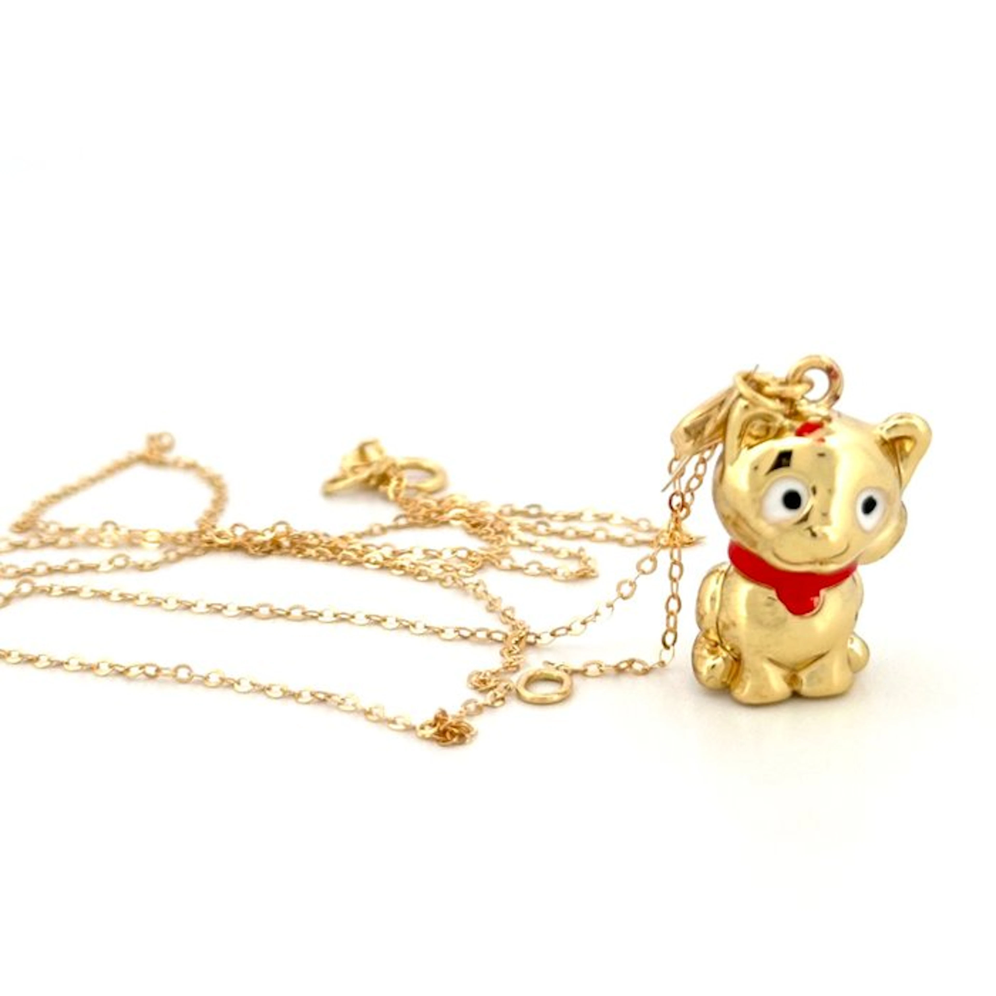 Graziella - Necklace - Gatto della Fortuna - 18 kt. Yellow gold