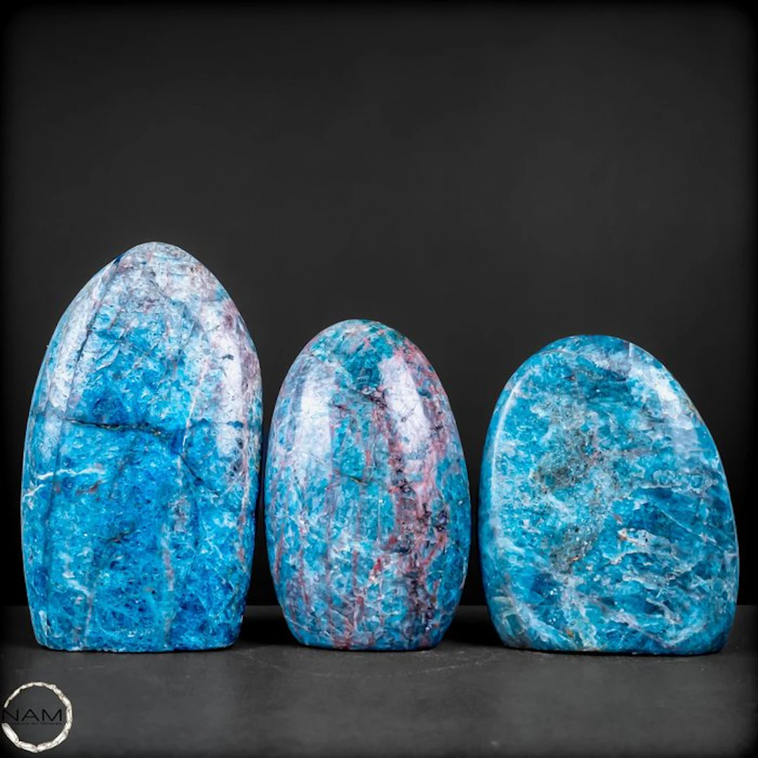 Apatite Freeform Lot – Bright blue hues in natural diversity- 3058.33 g - (3)