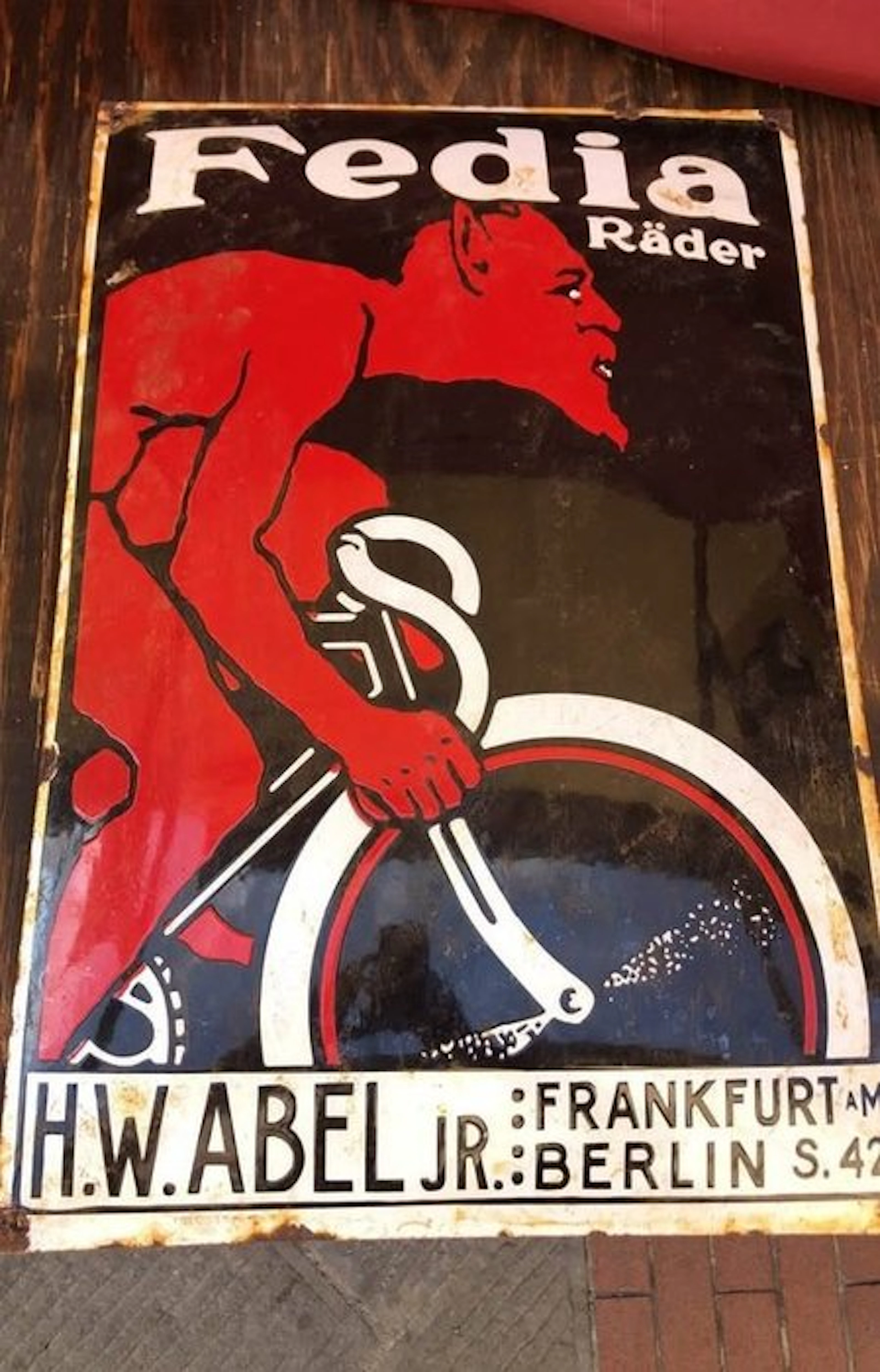 H.W. ABEL JR. - Fedia Räder - Sign - Steel