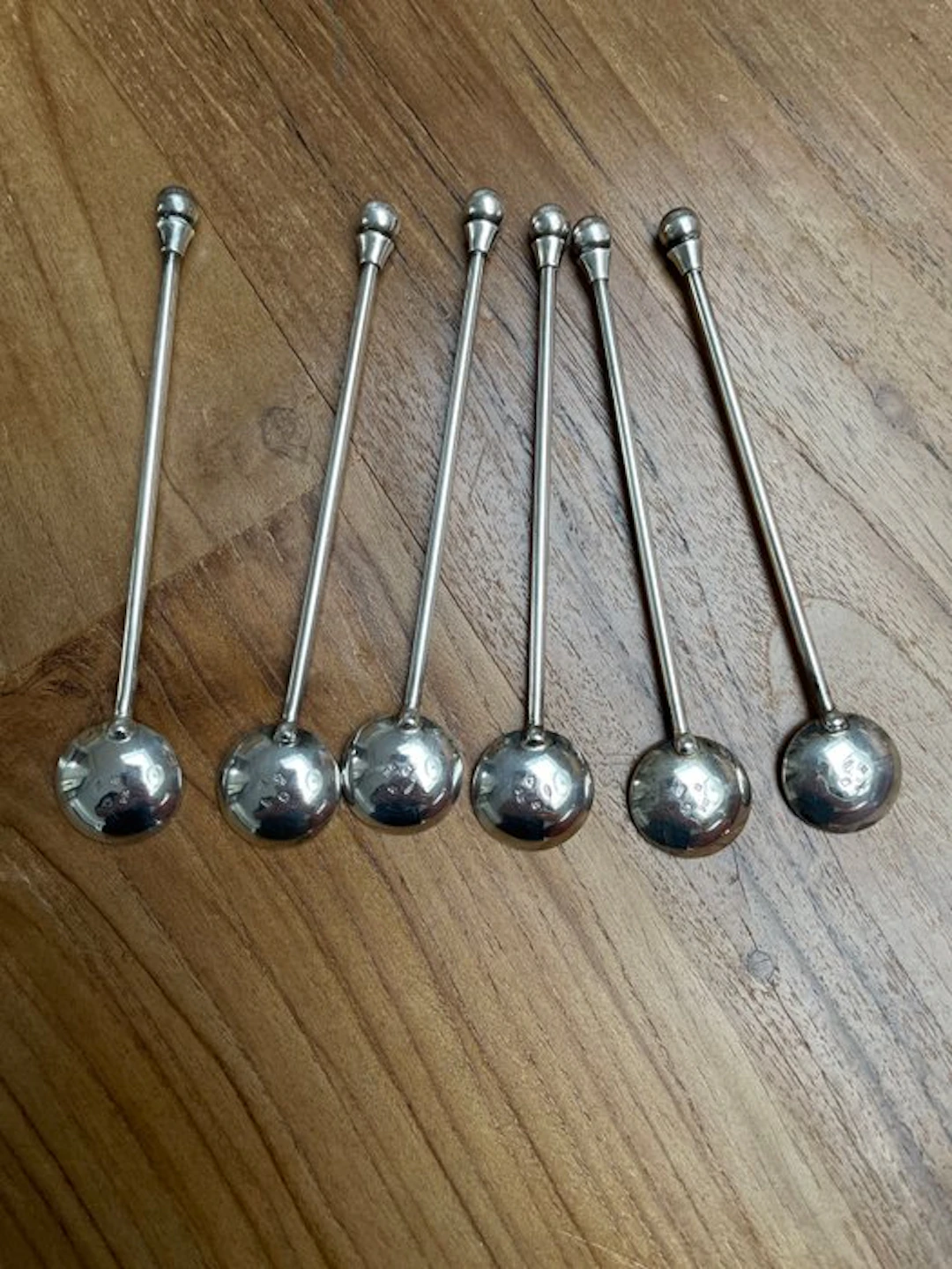Tea spoon (6) - Silver - Six silver spoons.