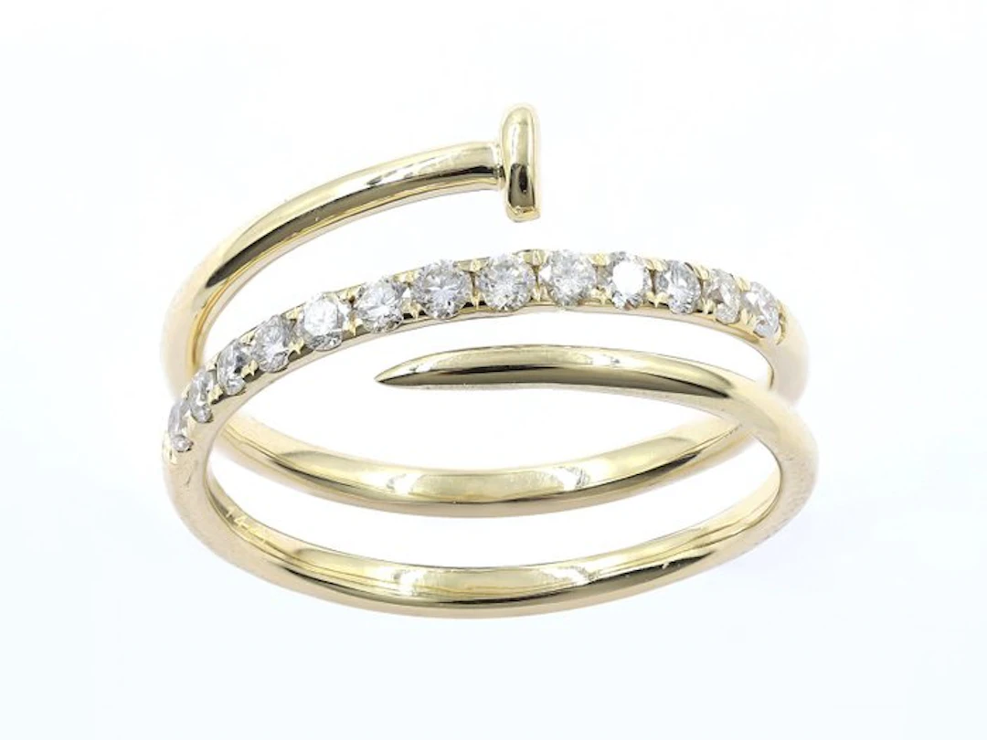 Ring - 14 kt. Yellow gold - 0.33ct. tw. Diamond (Natural)