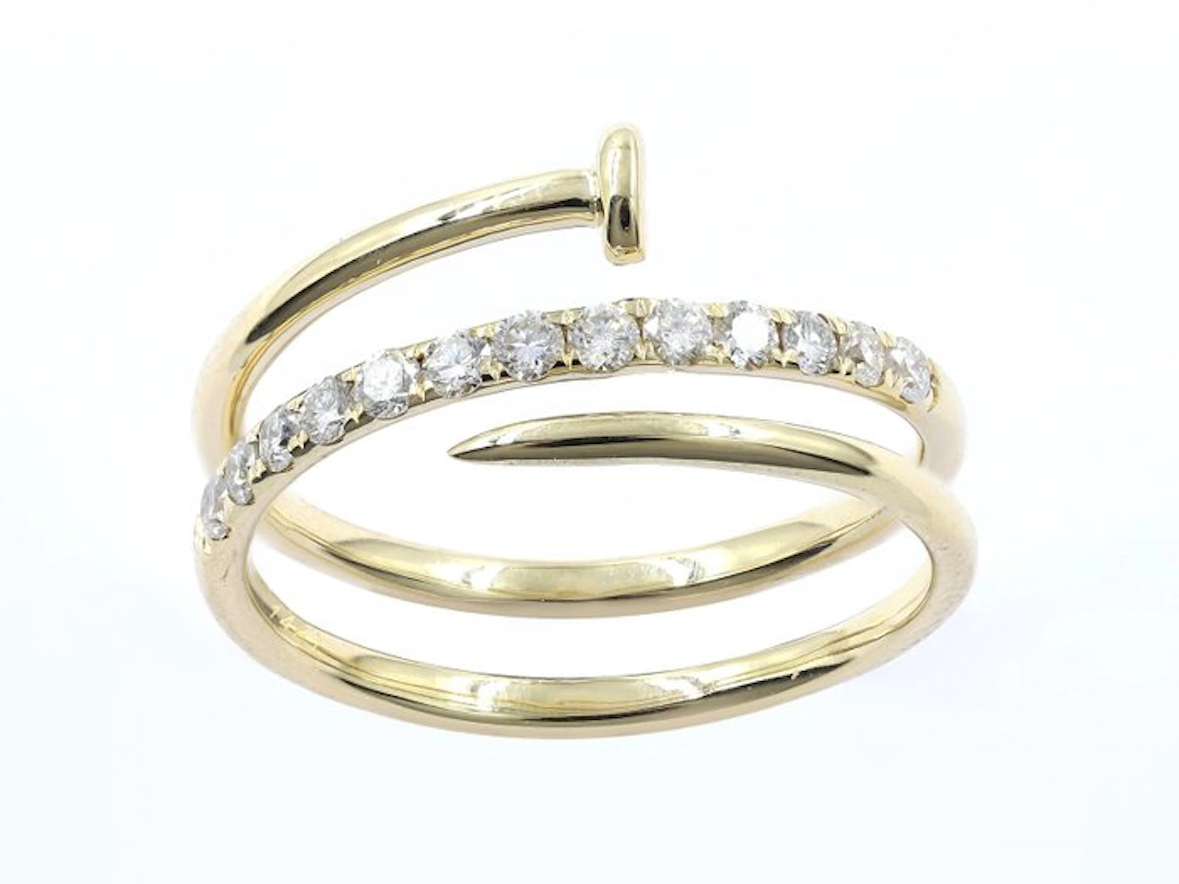 Ring - 14 kt. Yellow gold - 0.33ct. tw. Diamond (Natural)