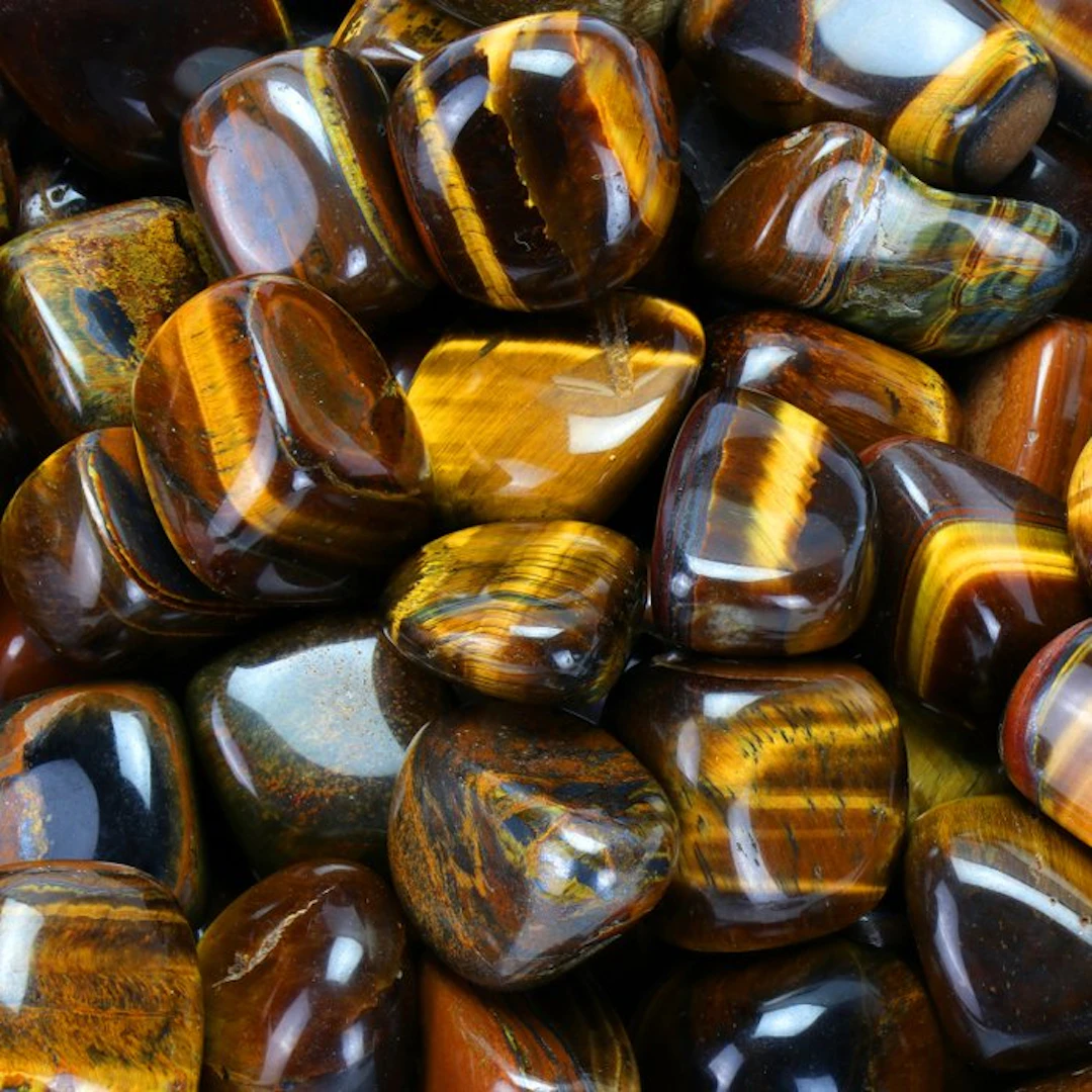 No Reserve - Tigers Eye - Tumbled Stones - XXL Lot- 1 kg