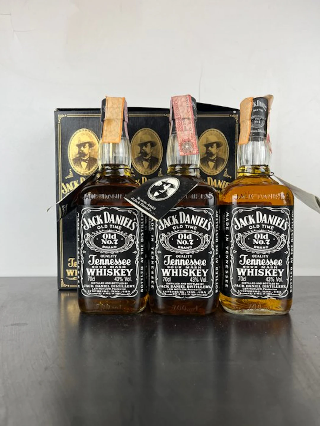 Jack Daniel's Old No 7 - Giftbox - b. 1980s - 70cl - 3 bottles