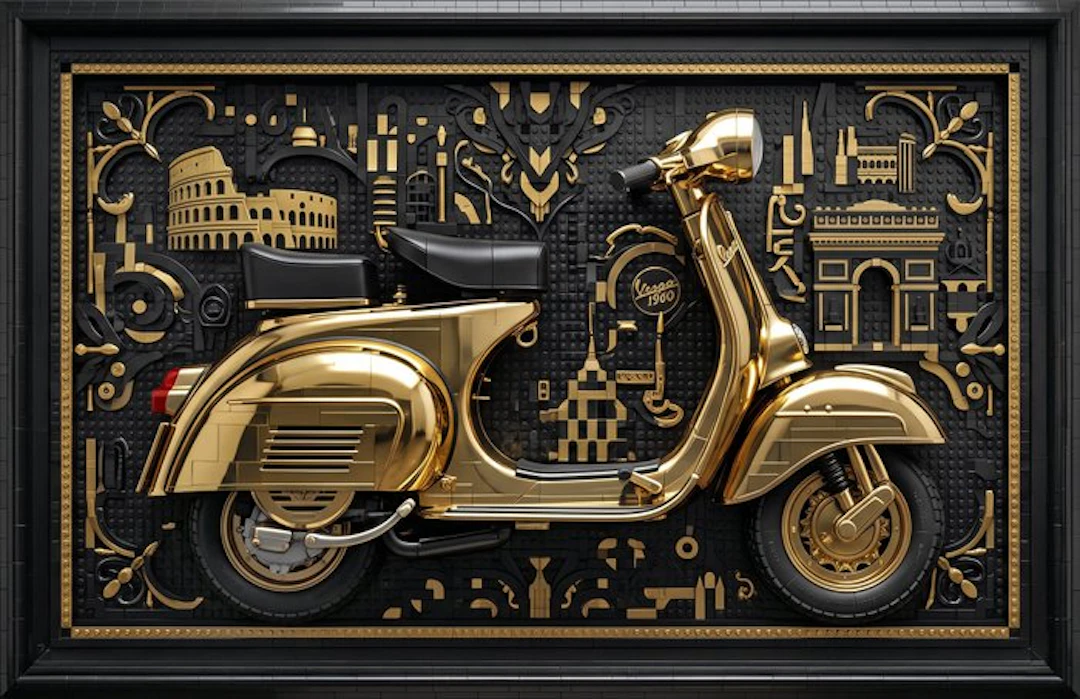 Artxlife - Lego Black&Gold Vespa 1960 "La Dolce Vita"