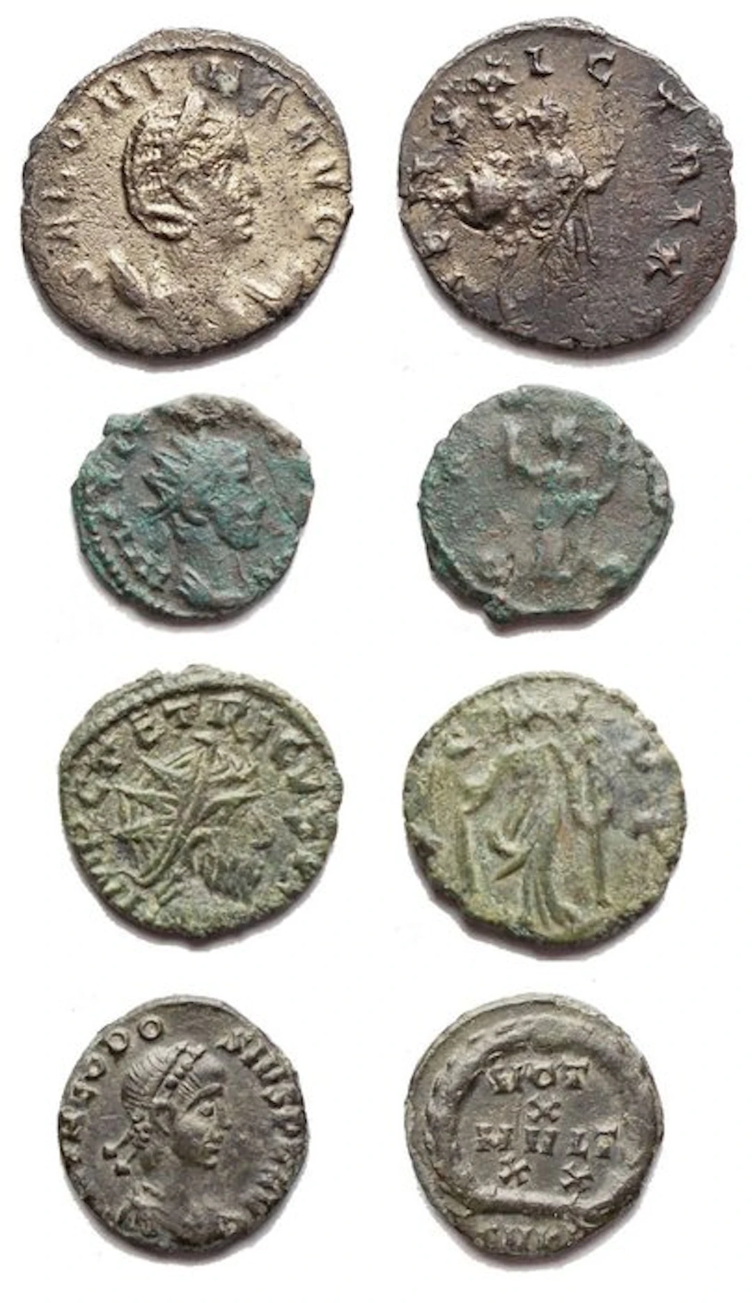 Roman Empire Lot of 4 Æ coins 3rd - 4th century AD (No reserve price)