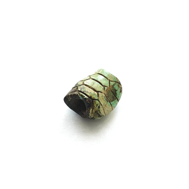 Ancient Chinese Turquoise XS Turtle Shell Bead Talisman - 17 mm