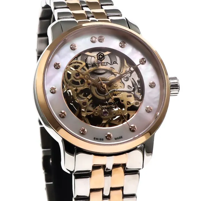 Catena - Skeleton Diamond Automatic Swiss Watch...