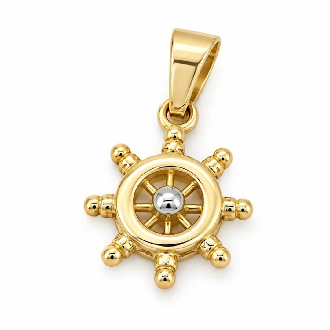 Pendant - 18 kt. Yellow gold, White gold - Made in Italy - HandMade
