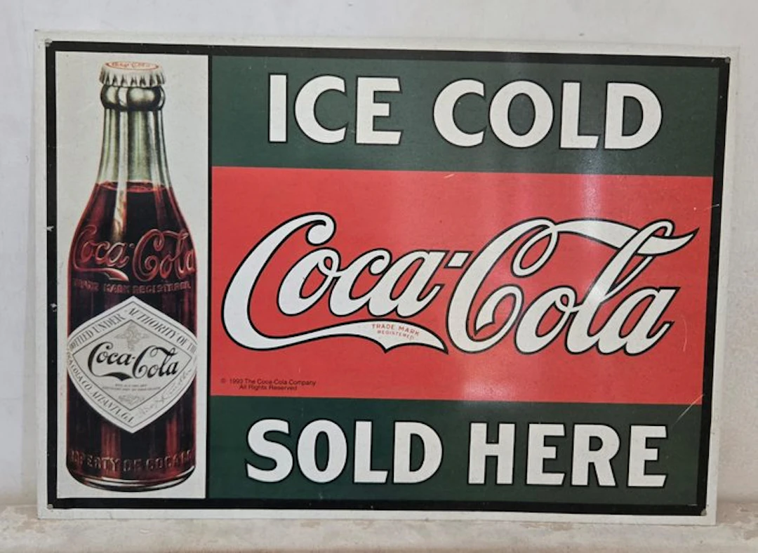 Coca-Cola - Coca-Cola advertising sign - Coca-Cola - Advertising sign - Steel