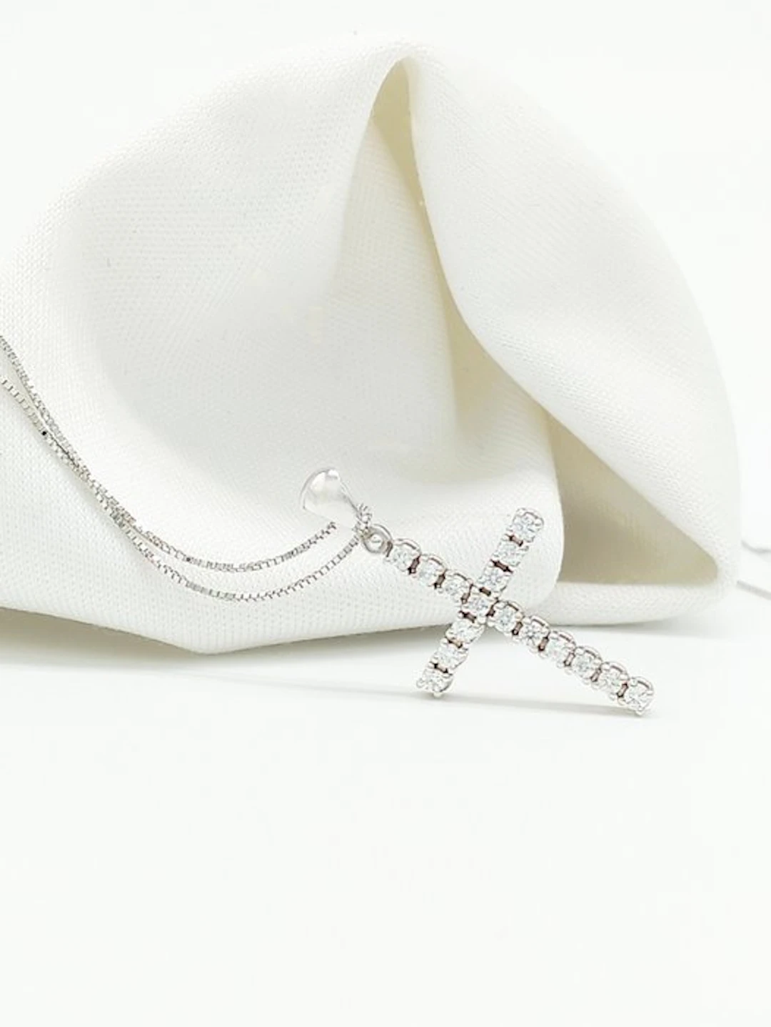 No reserve price - Necklace - 14 kt. White gold Diamond (Natural)