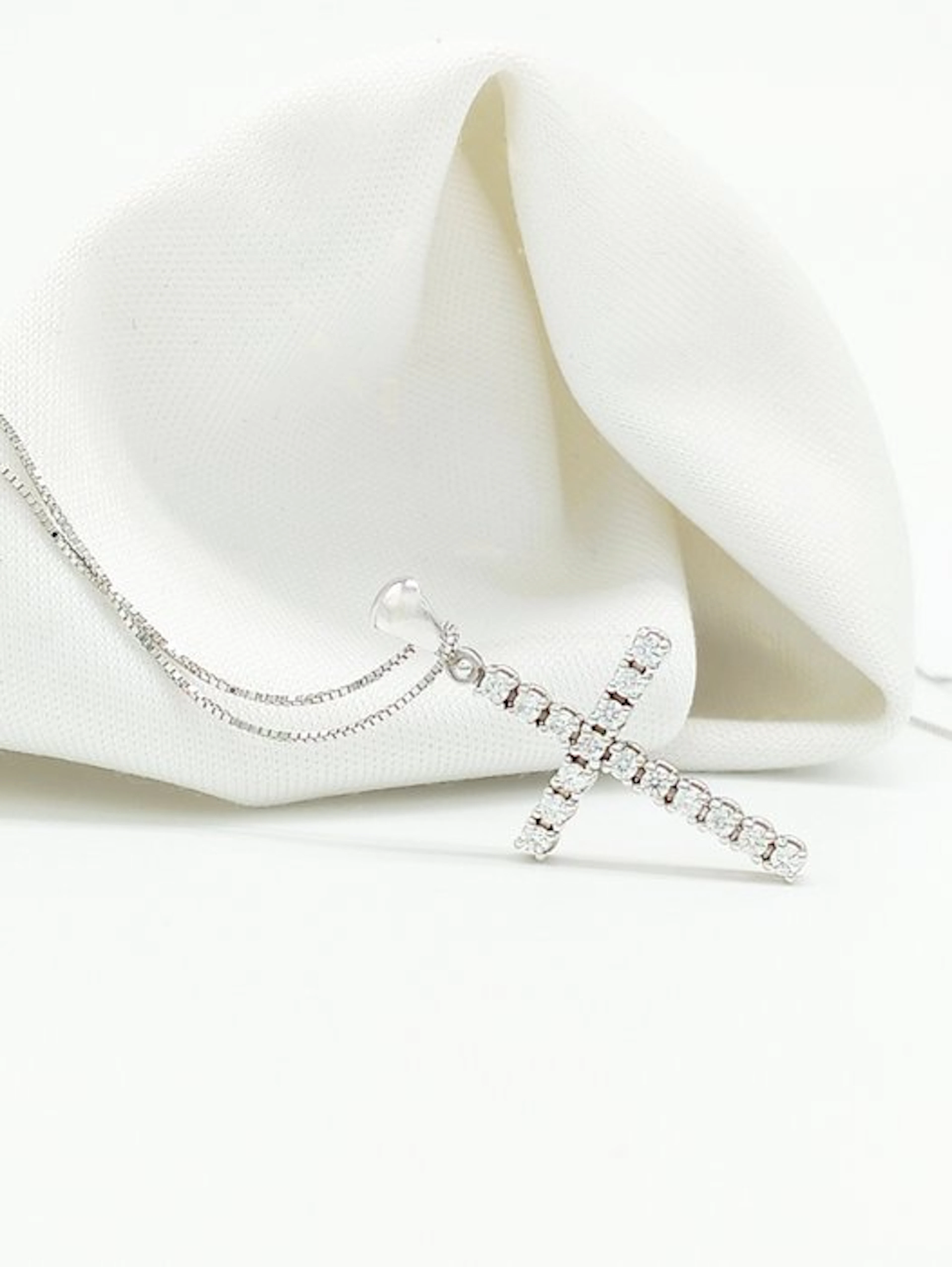 No reserve price - Necklace - 14 kt. White gold Diamond (Natural)