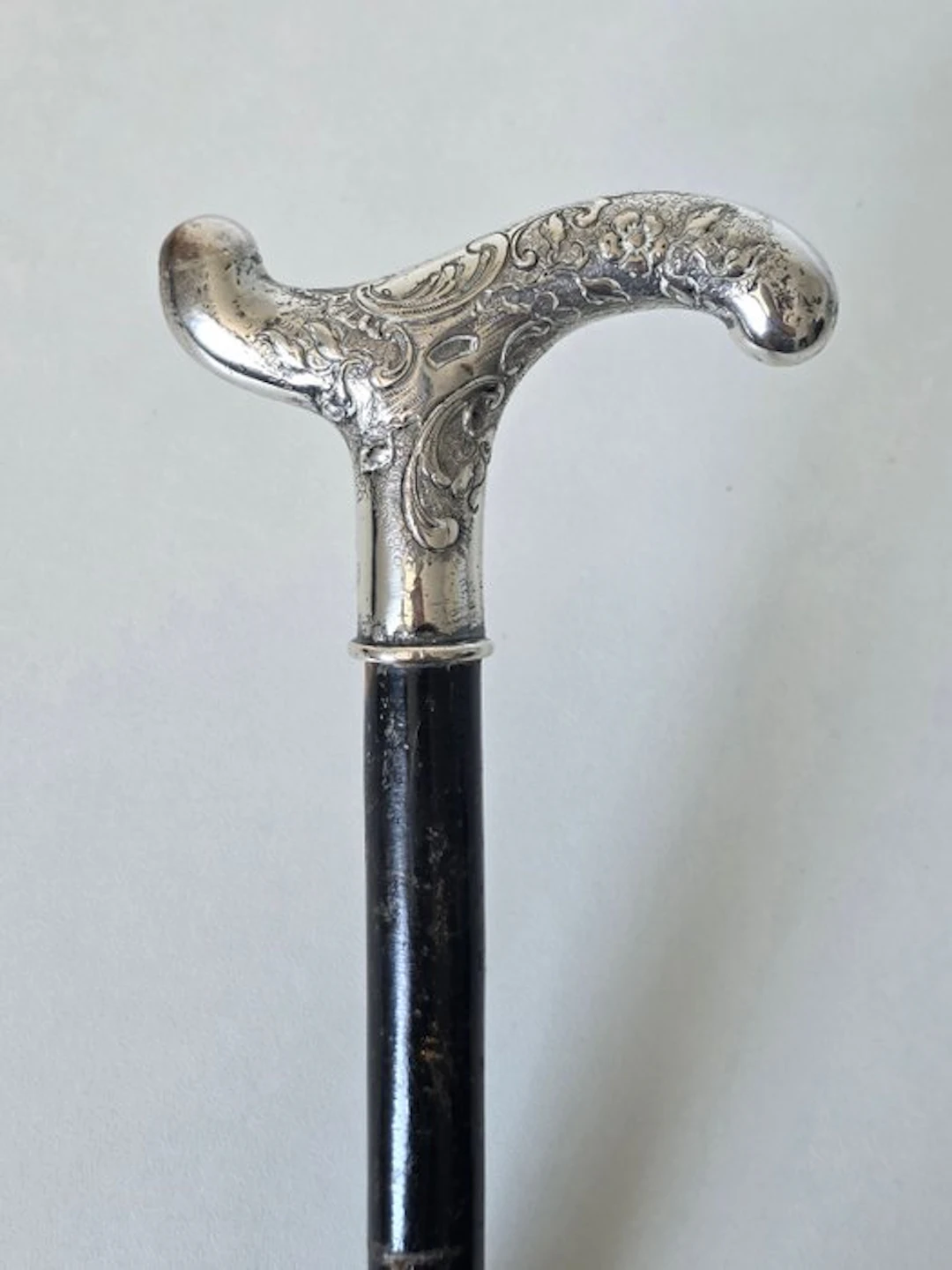Art Nouveau wandelstok met Zilveren Handvat (ca