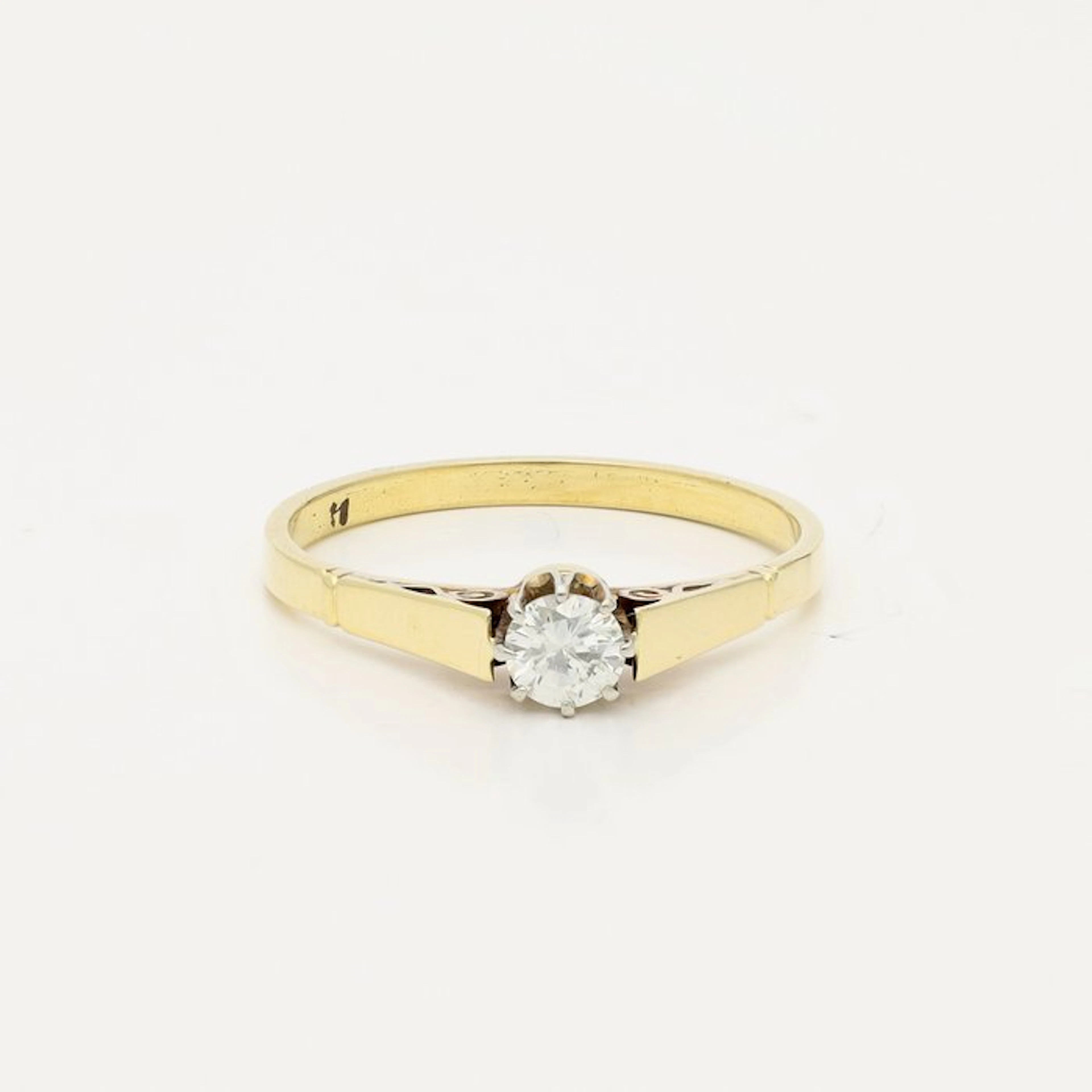 Ring - 14 kt. Yellow gold - 0.25ct. tw. Diamond (Natural)