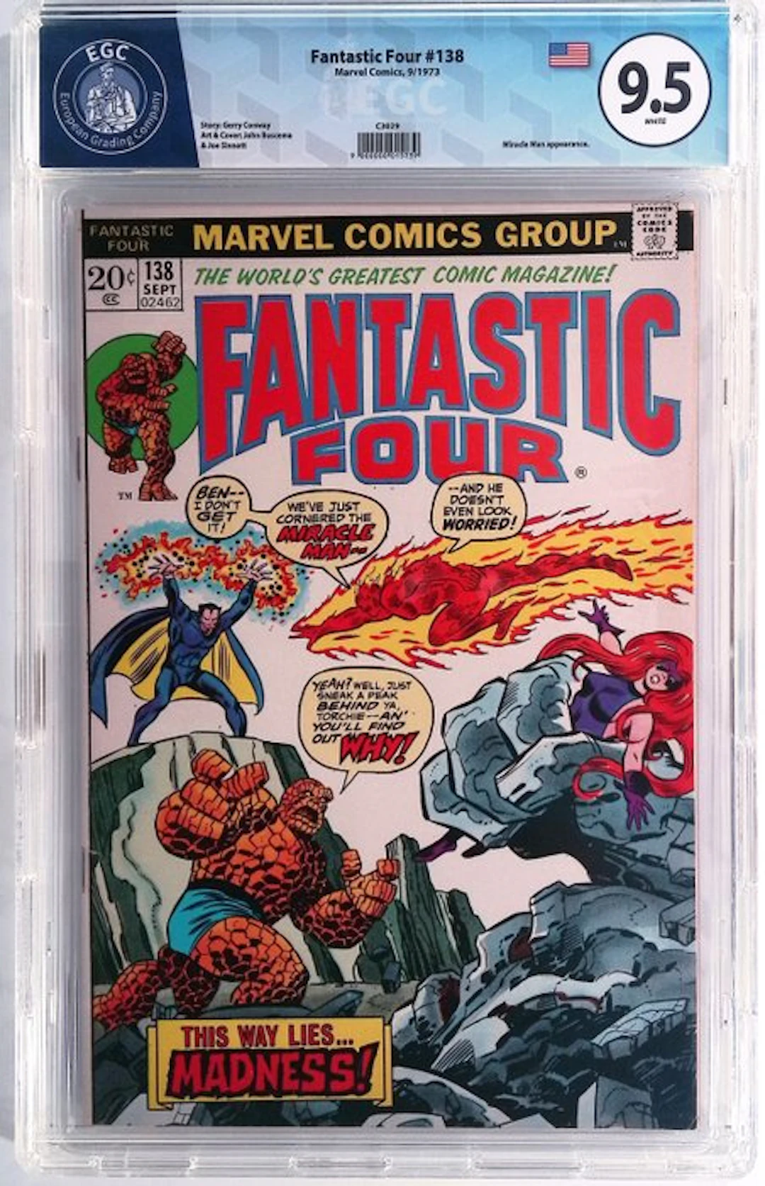 Fantastic Four #138 - EGC 9.5 - 1 Graded comic - First edition - 1973