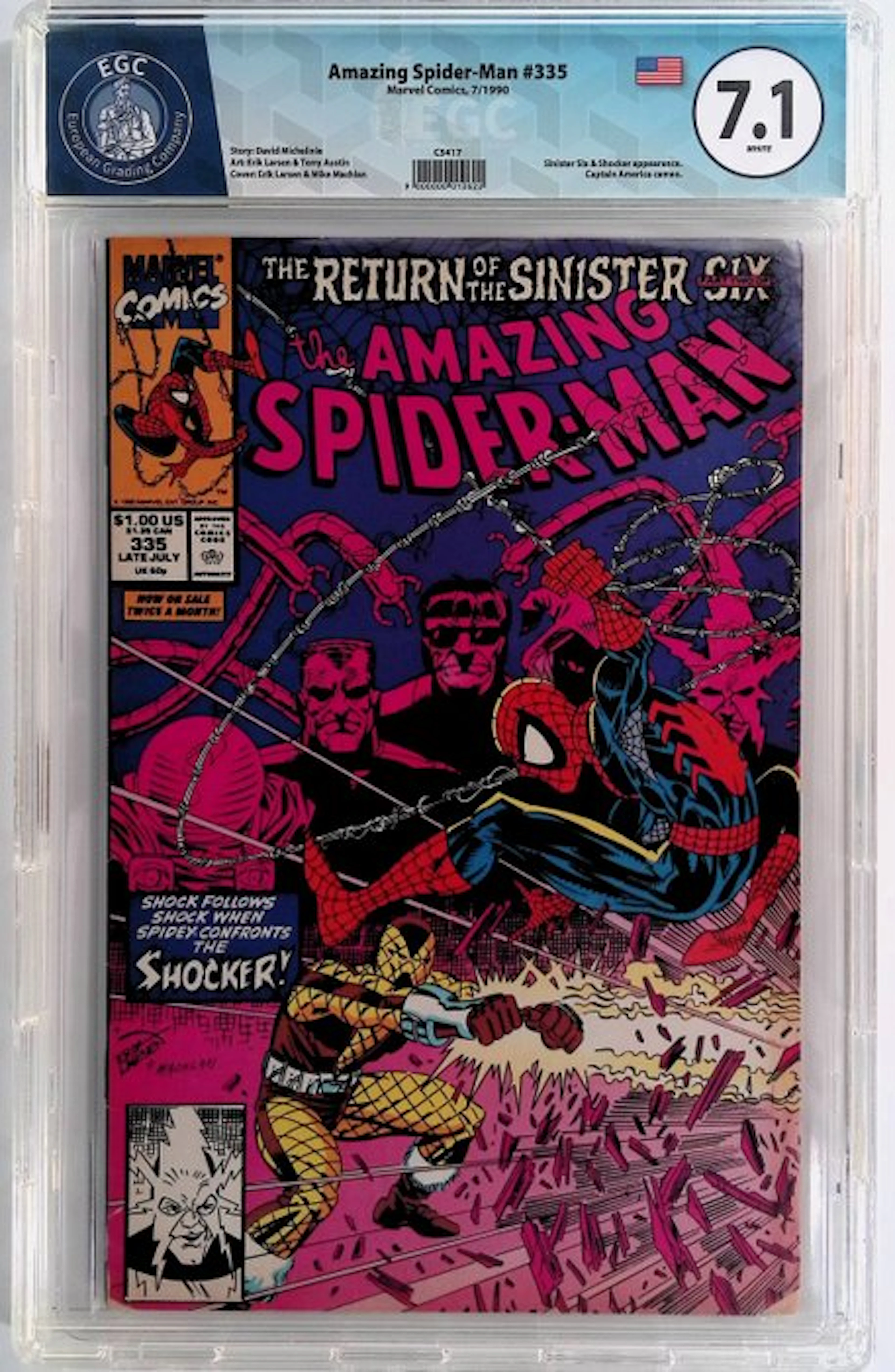 Amazing Spider-Man #335 - EGC 7.1 - 1 Graded comic - First edition - 1990