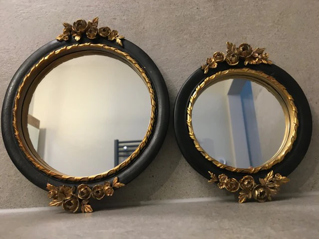 Mirror (2) - Glass, Resin - French rose mirrors