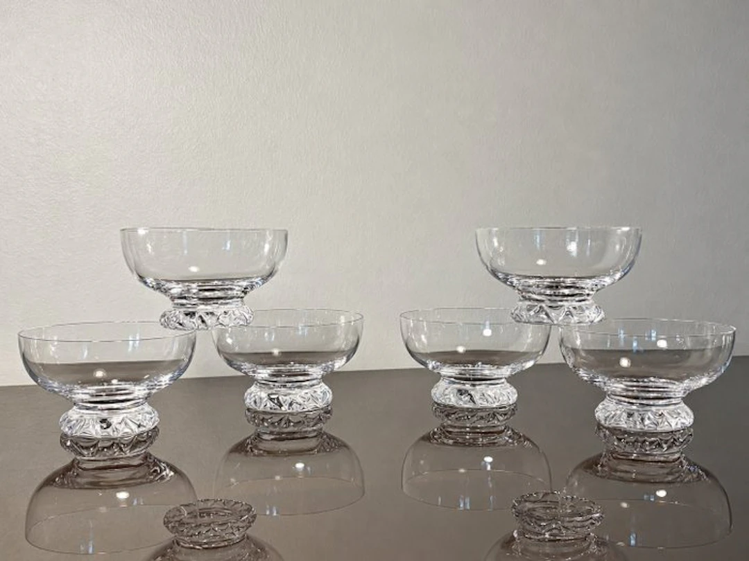 Daum Frères - Champagne glass (6) - Crystal