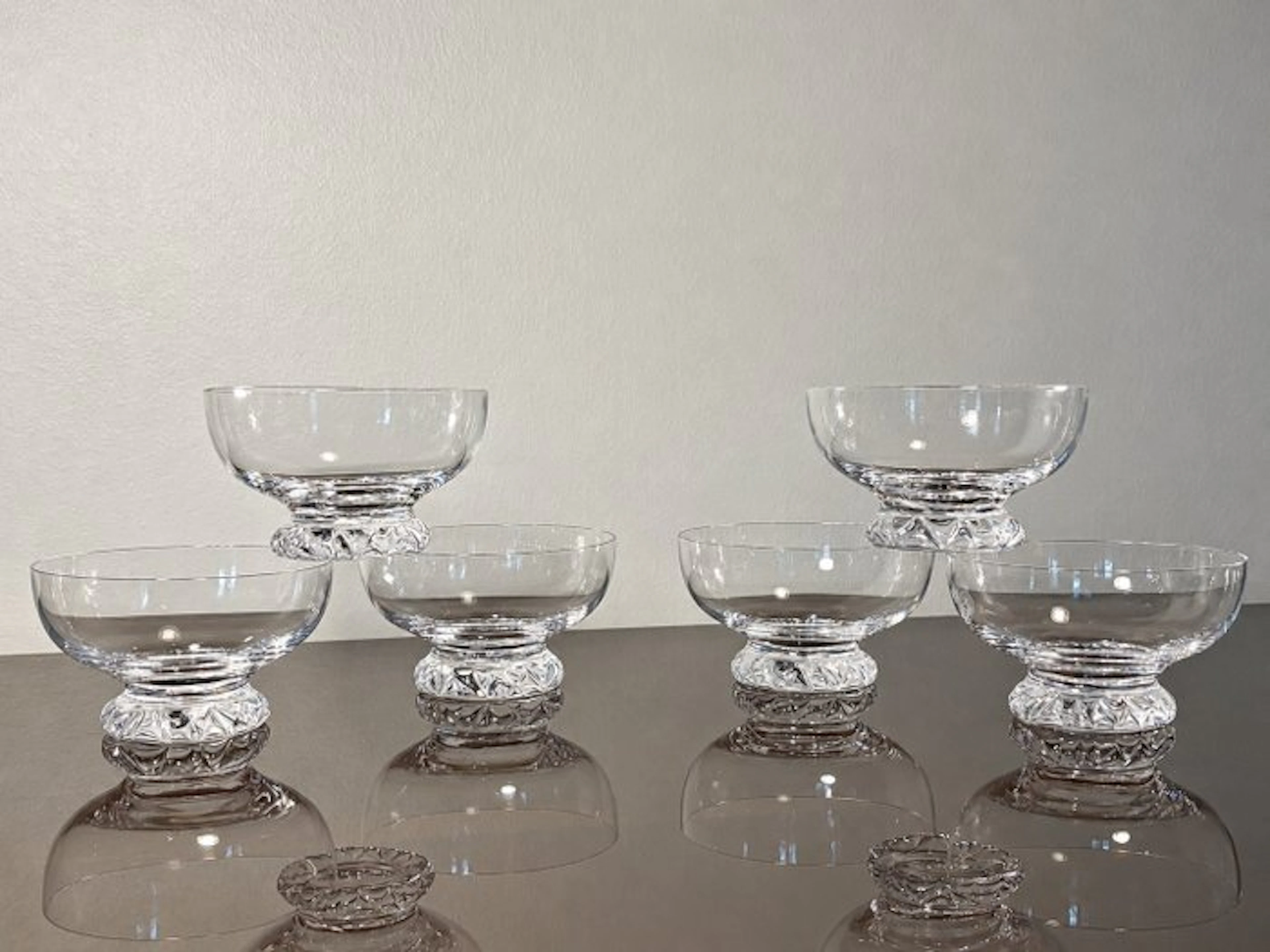 Daum Frères - Champagne glass (6) - Crystal