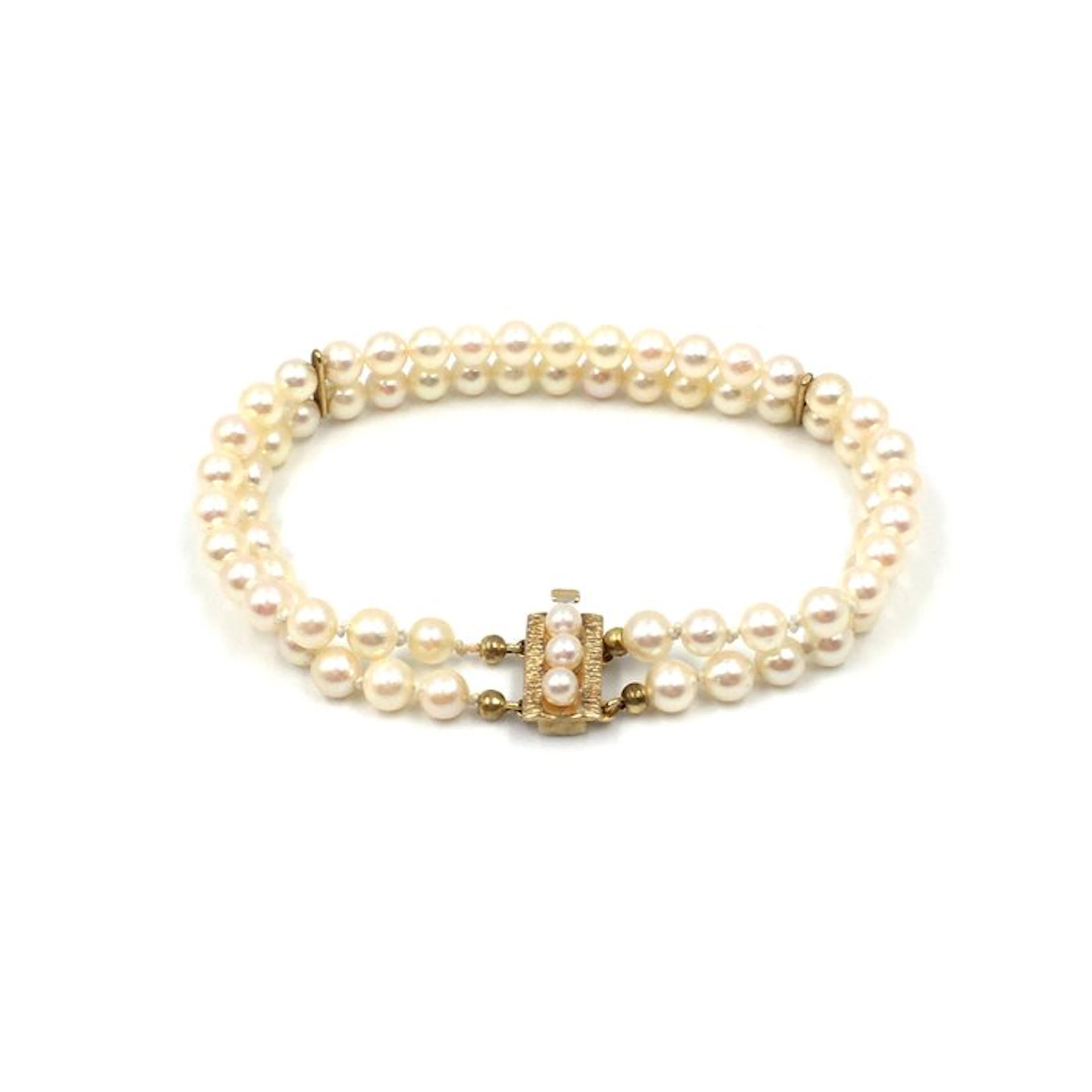 No reserve price - Bracelet Silver, Gold-plated Pearl - 835 - 18.5cm