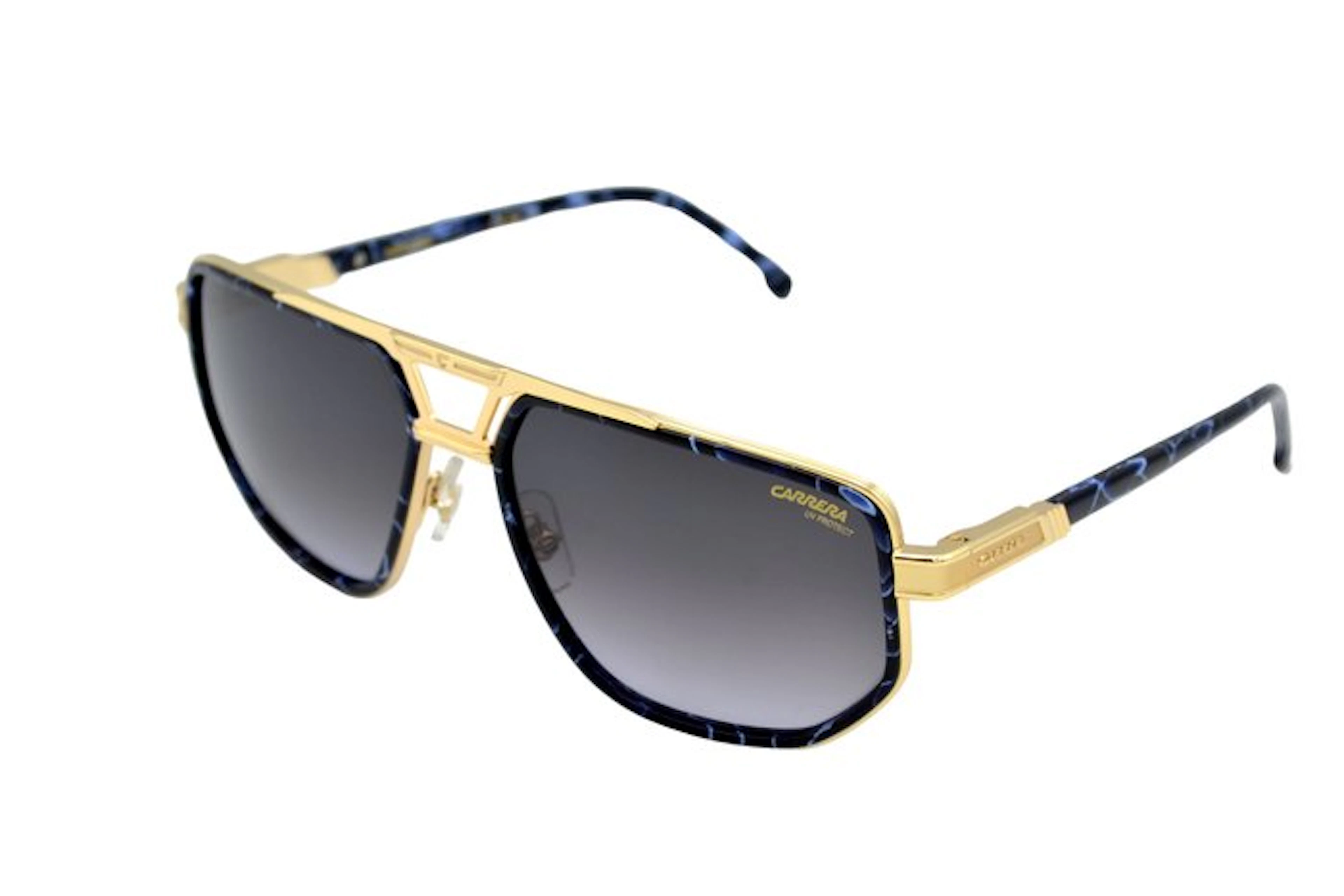 Carrera - 1072S - Rectangular Gold Metal & Blue Acetate...