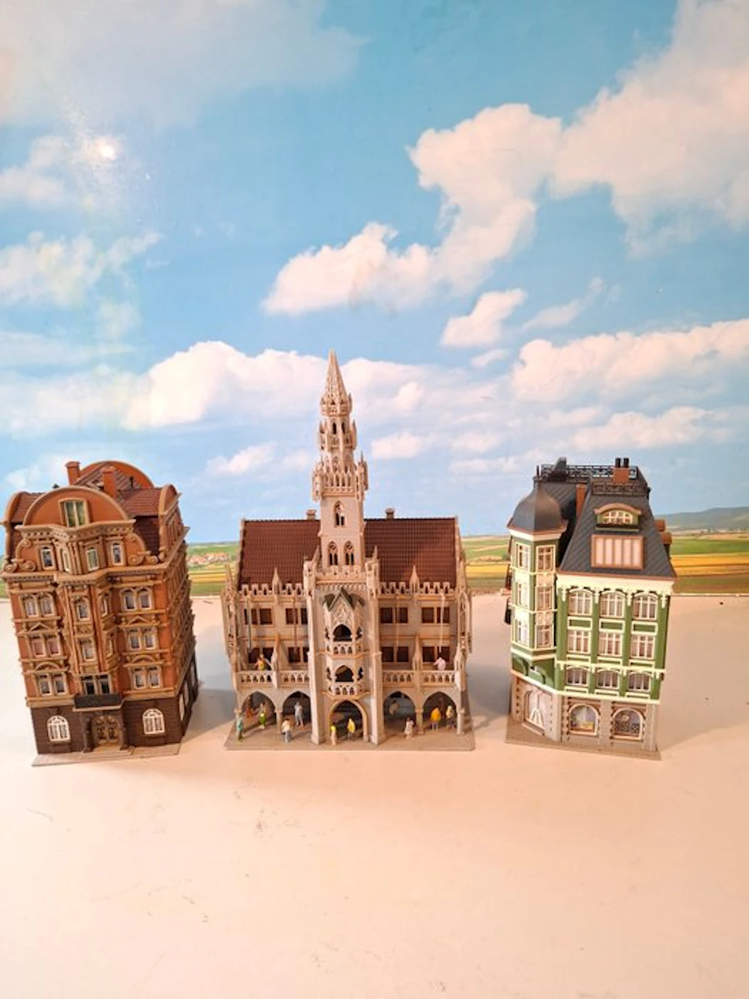 Vollmer H0 - Model train buildings (3) - stadhuis en stadshuizen