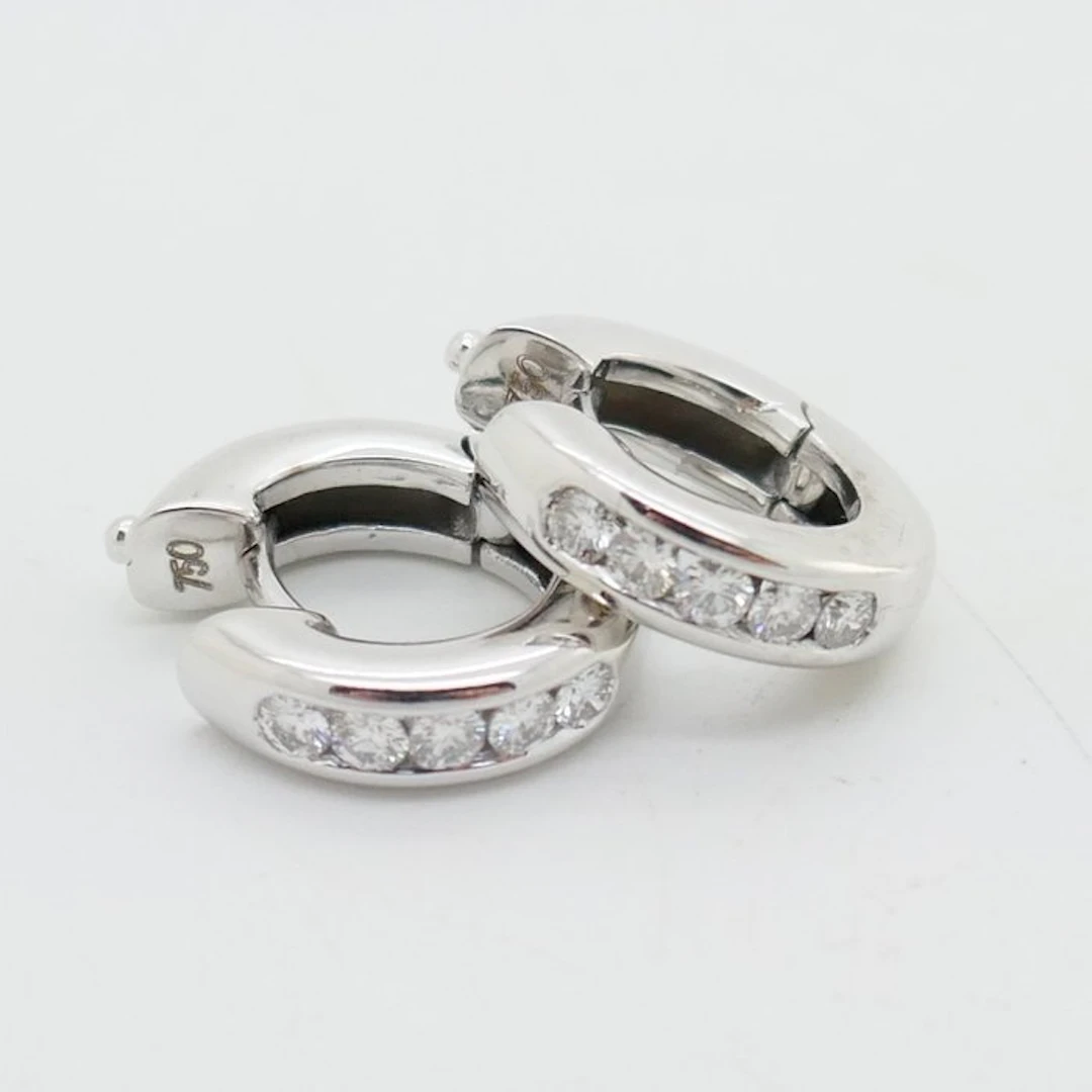 No reserve price - Earrings - 18 kt. White gold - 0.30ct. tw. Diamond (Natural)