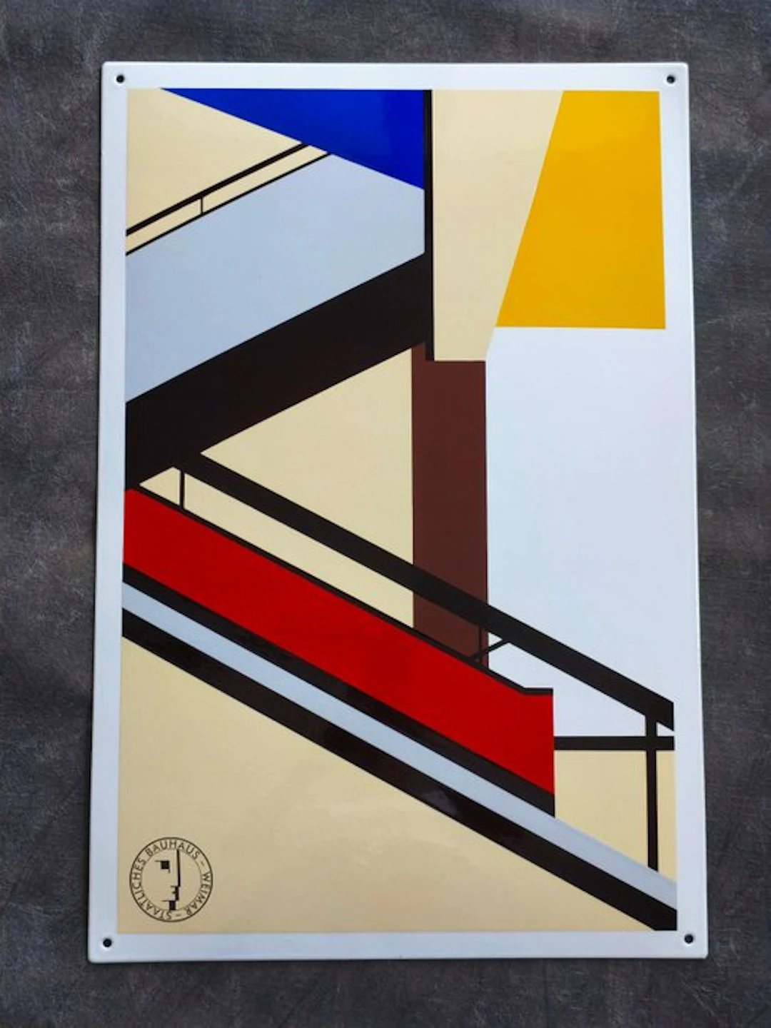 Bauhaus - enamel sign BAUHAUS Treppenhaus Emailschild Emaille Schild