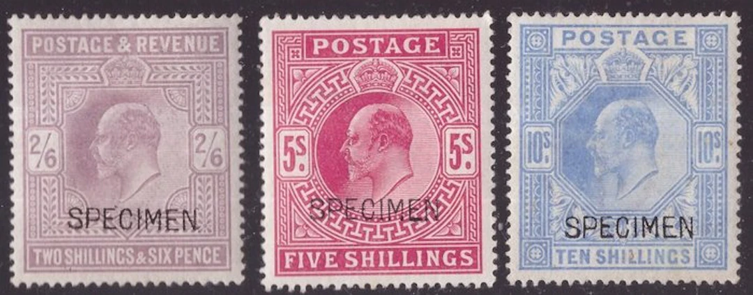 Great Britain 1902 - Edward VII high values set with...