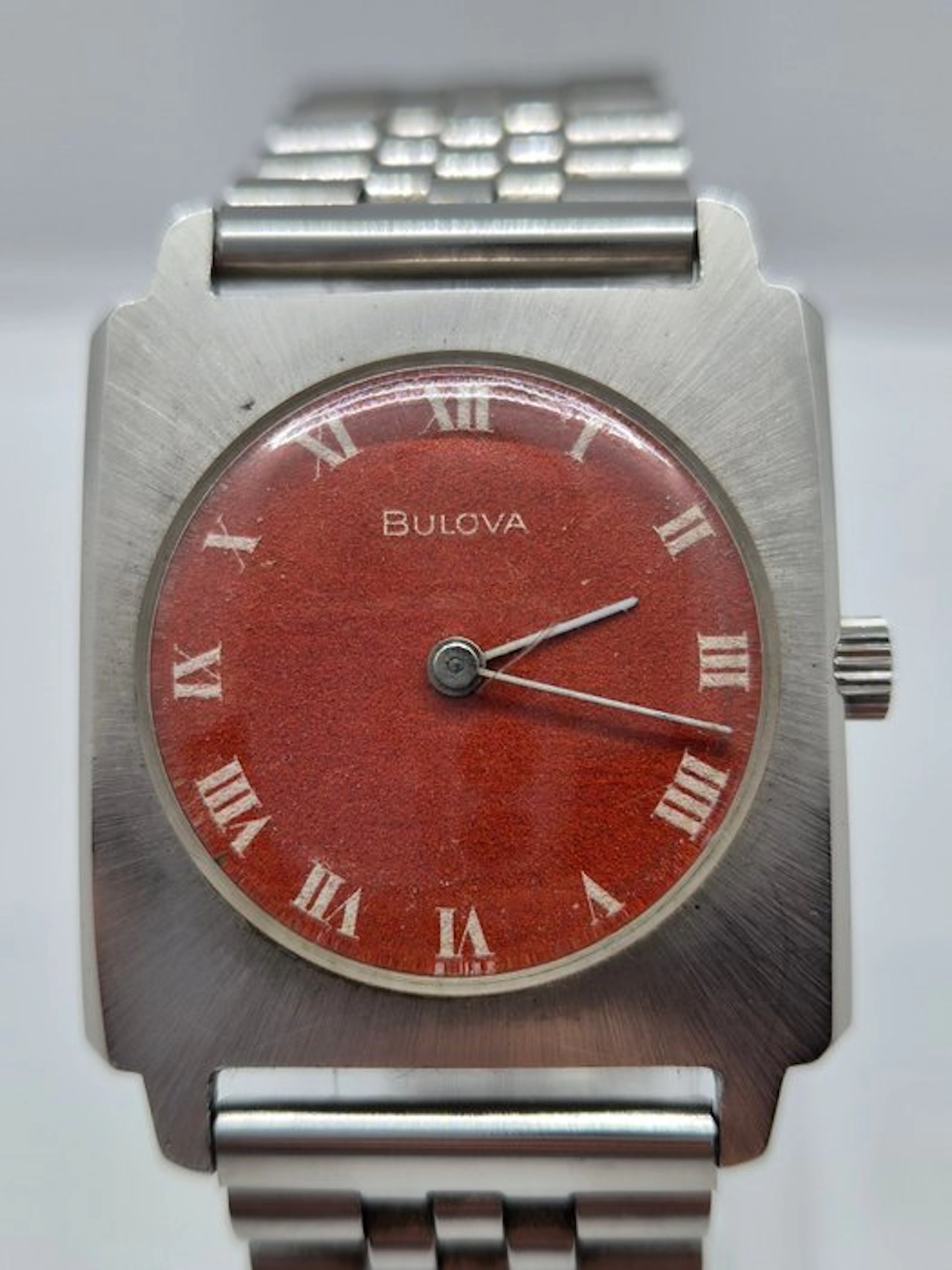 Bulova - Vintage Tank TV Case Red Dial Ref