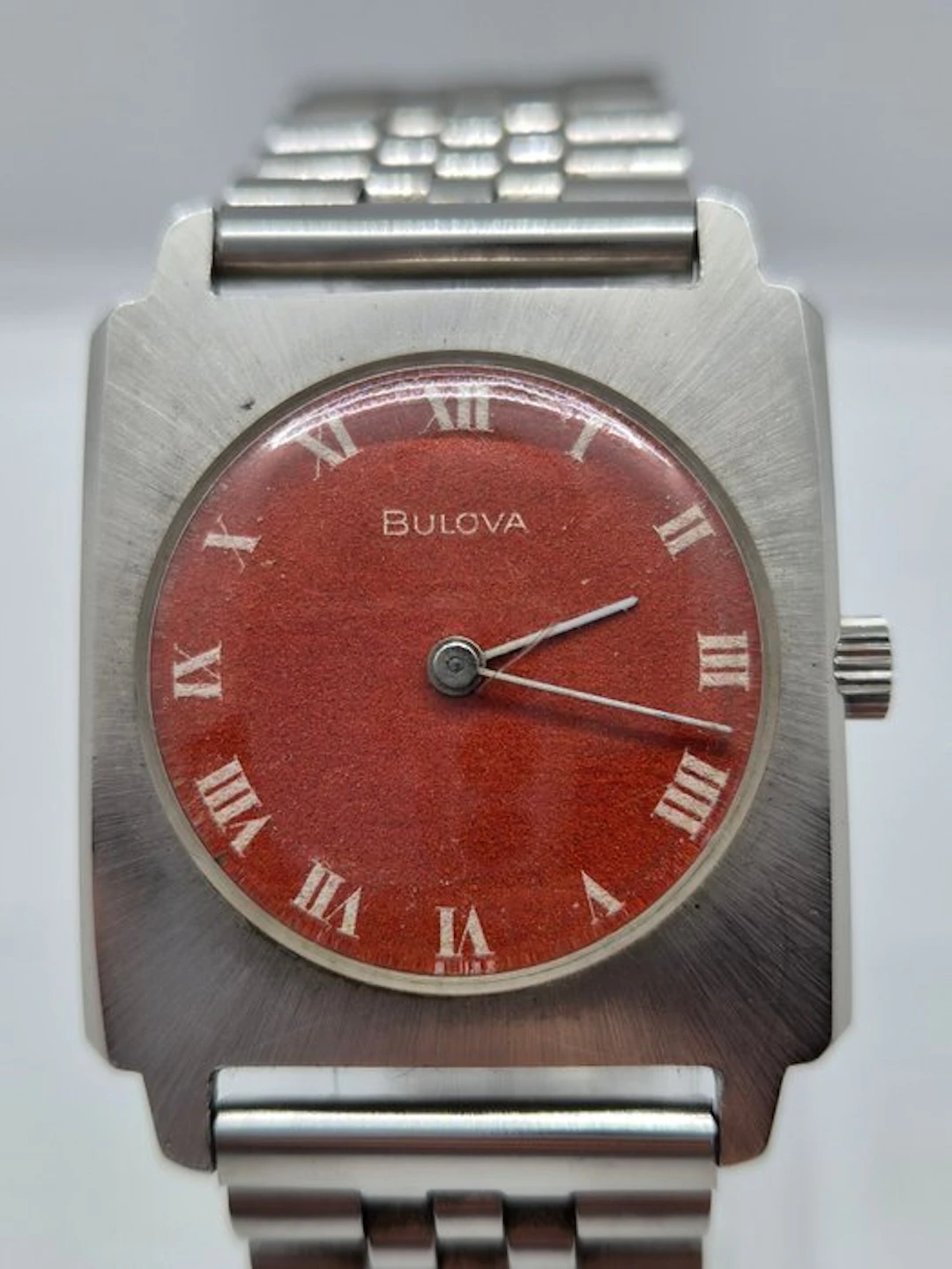 Bulova - Vintage Tank TV Case Red Dial Ref