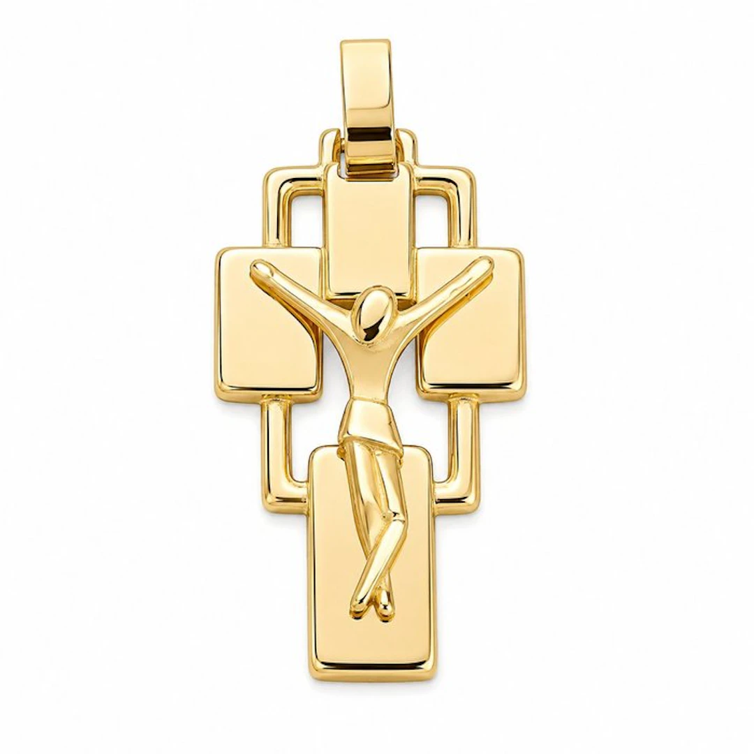 Pendant - 18 kt. Yellow gold - Made in Italy - Handmade