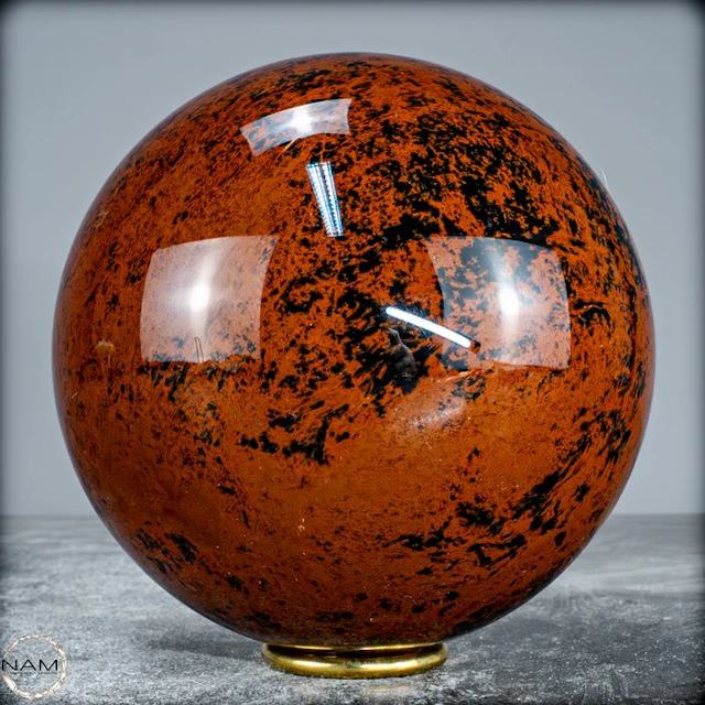 Very Rare Mahagony-Obsidian Sphere, from Mexico- 2936.36 g