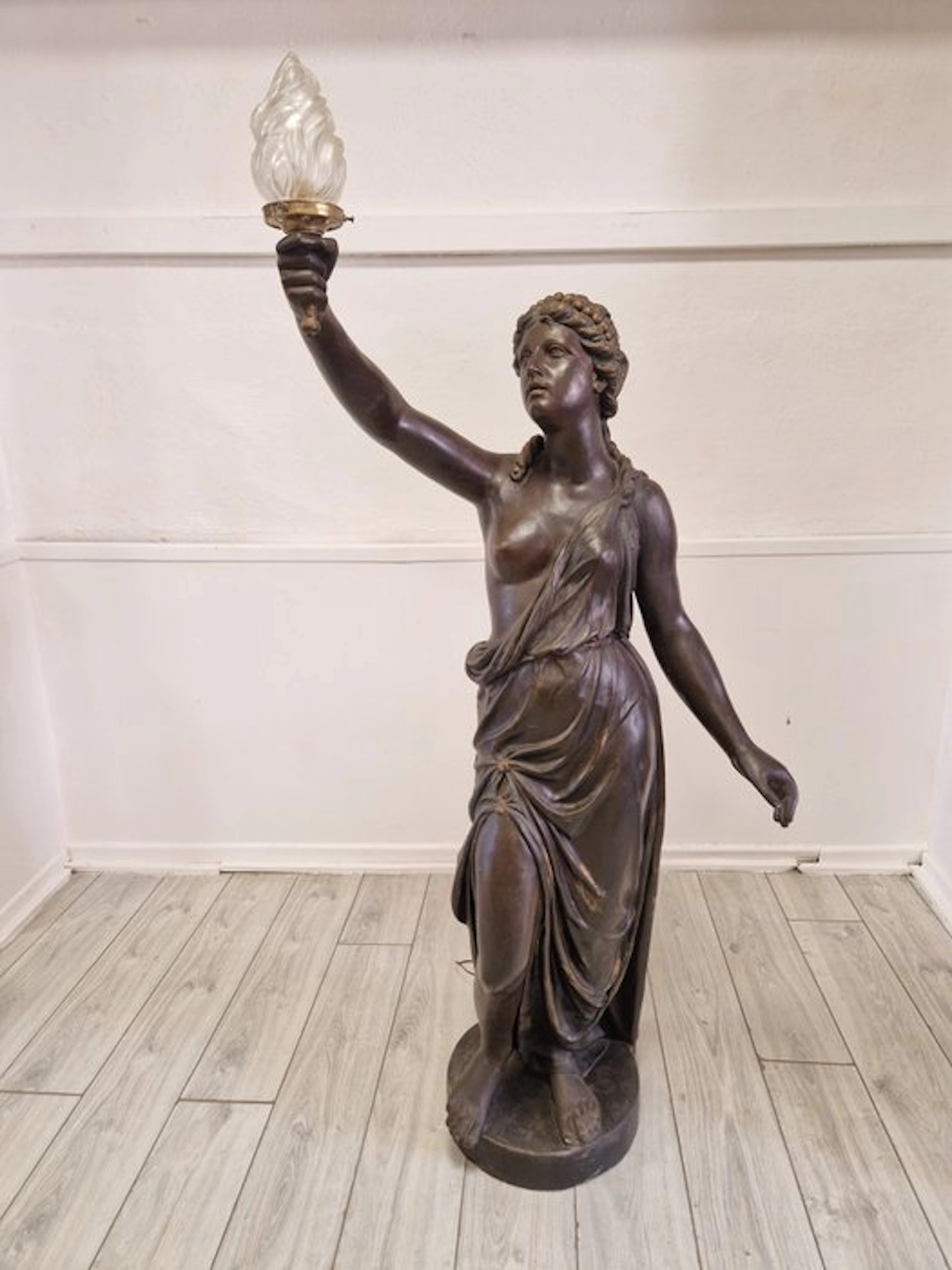 Floor lamp - Spelter - Art Nouveau Floor Lamp