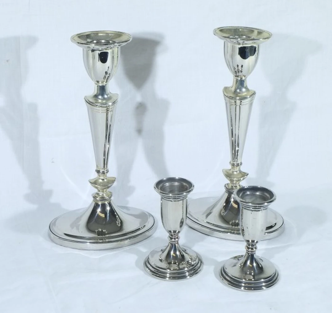 Candlestick (4) - Metal - Excellent cosmetic condition.