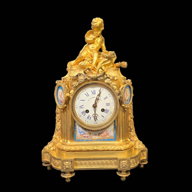 Table clock Louis XIV Style - Gilt bronze - 1850-1900 - Sèvres porcelain