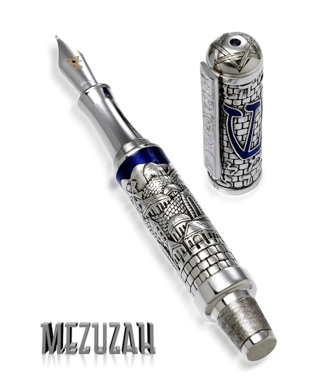 Urso - Fountain pen Mezuzah in argento 925