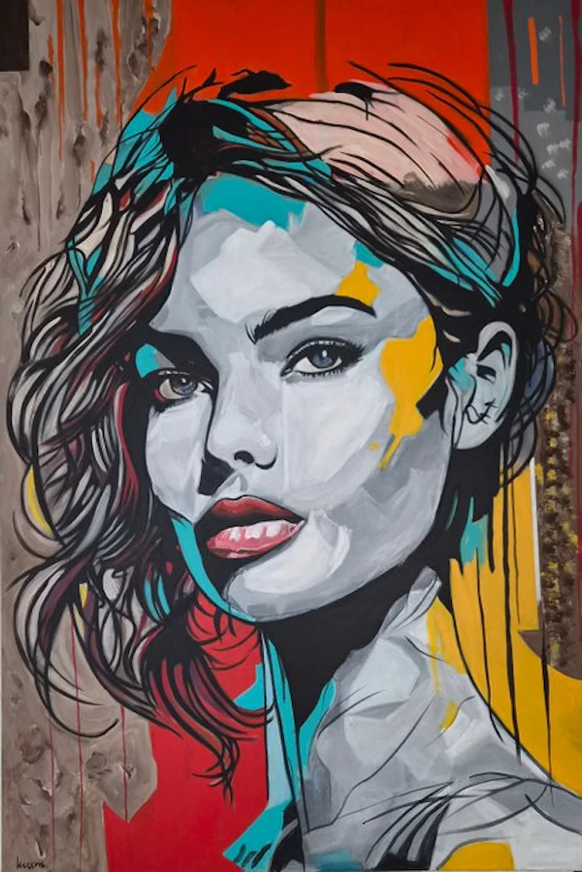 Liesens - BEAUTY ( Handpainted on white XXL canvas)