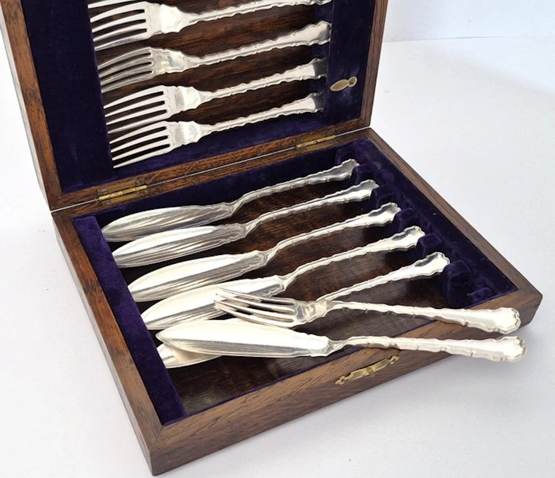 Lee & Wigfull - Fish cutlery set for 6 (12) - in its...