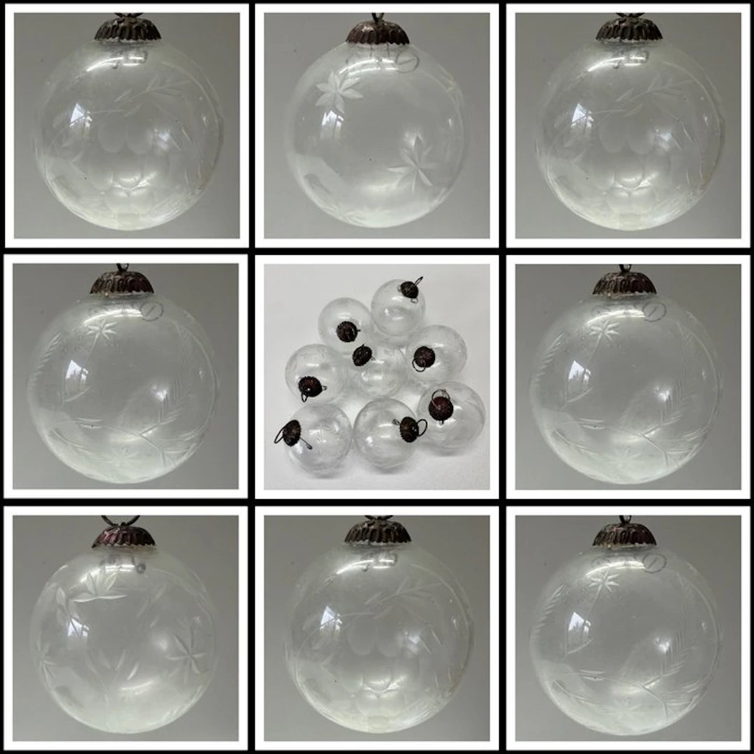 Christmas decoration (8) - Antique Christmas Balls / Witch Balls - Glass, Metal