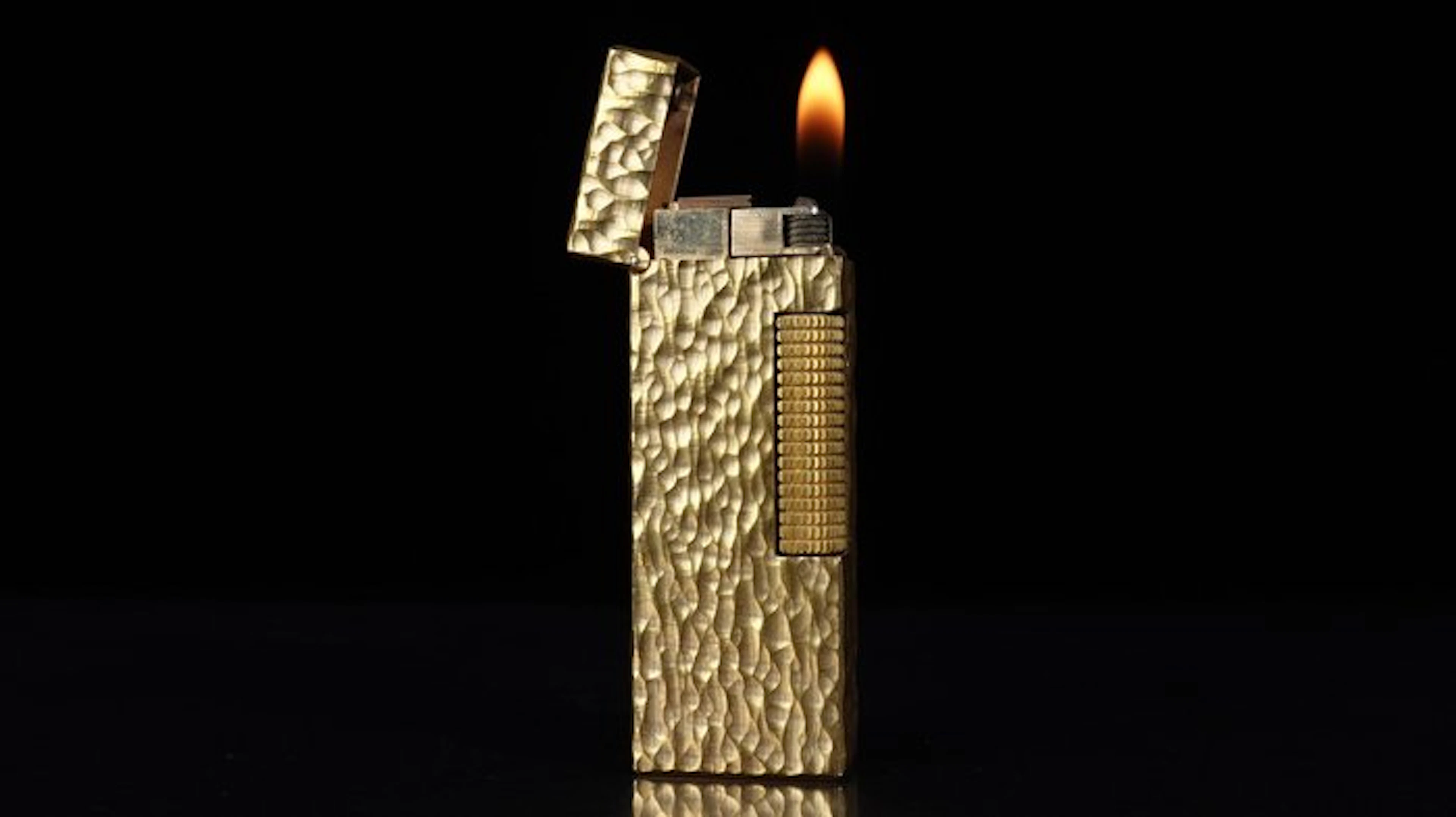 Dunhill - Bark Pattern Rollagas Lighter - Lighter - Gold plated