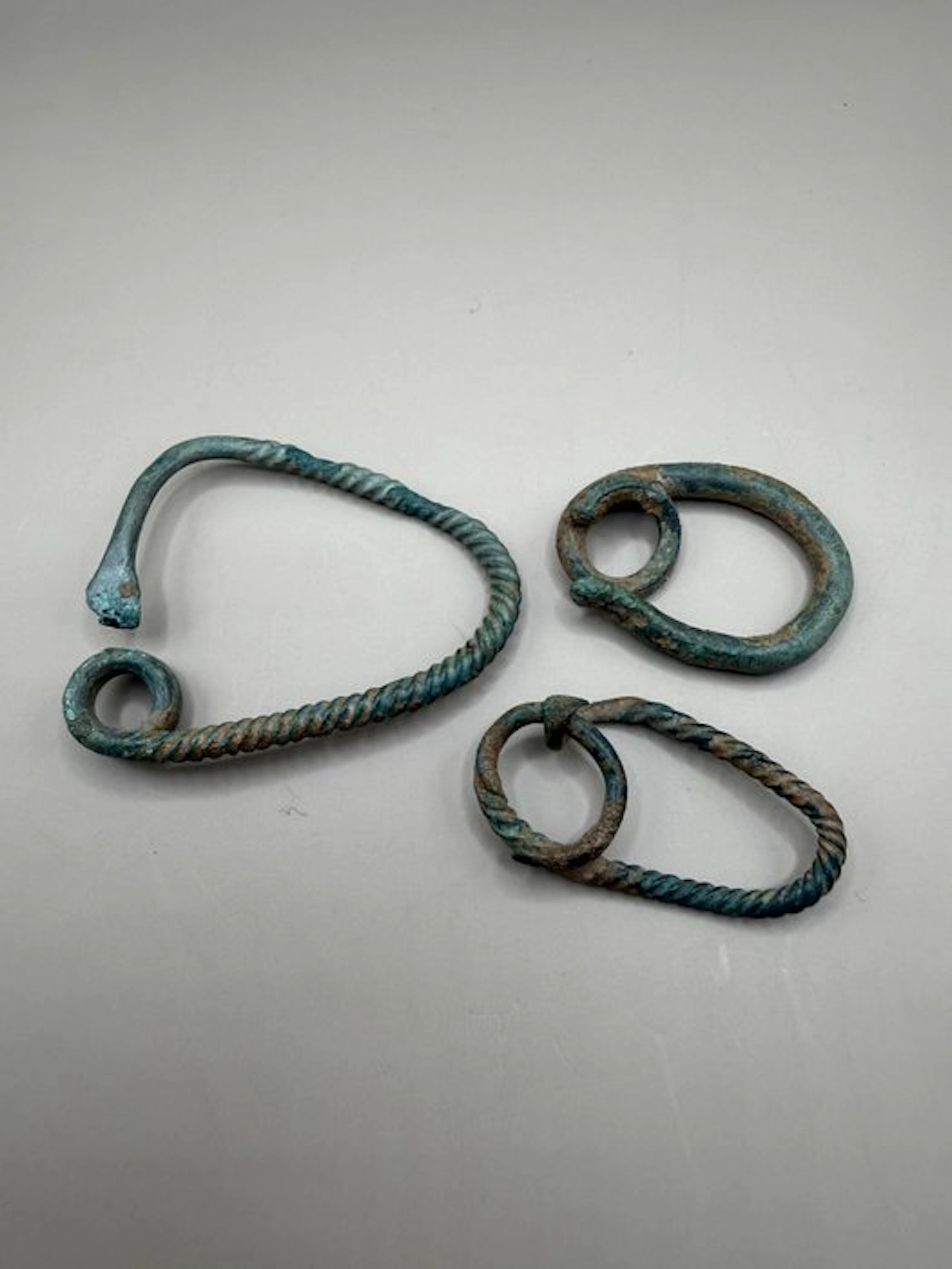 Bronze Age Bronze Earrings and brooch